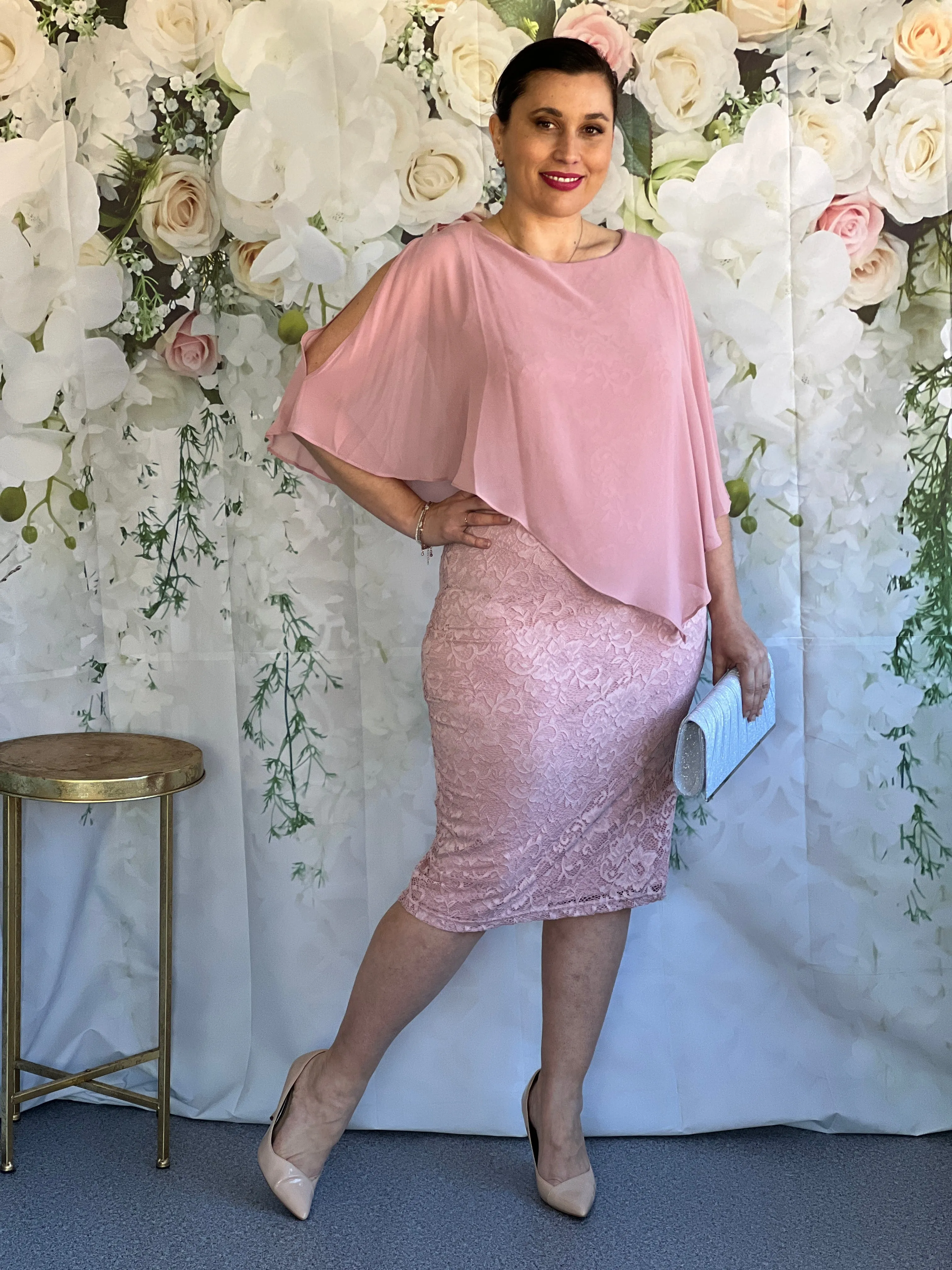 Geraldine Blush Lace Dress