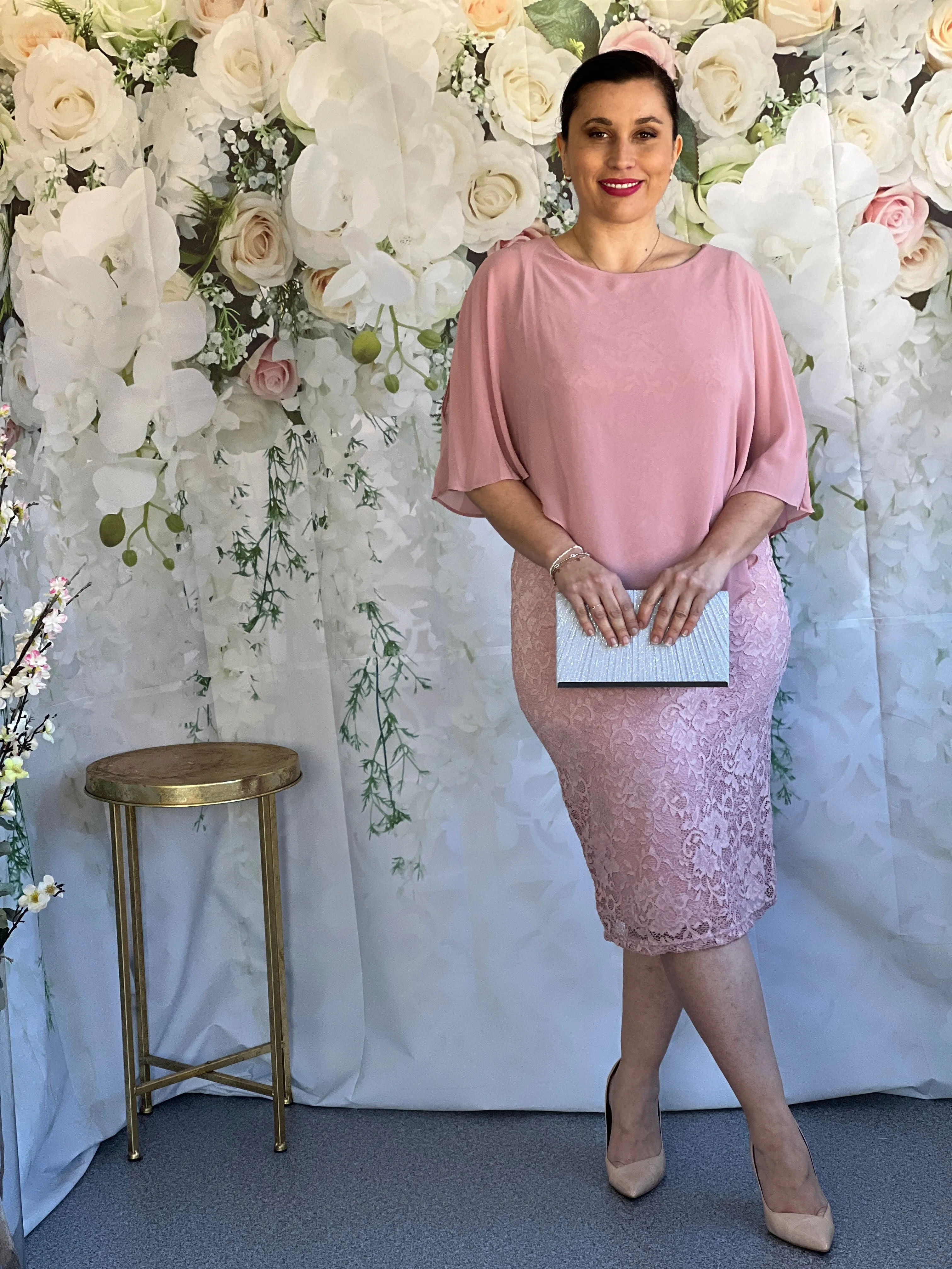 Geraldine Blush Lace Dress