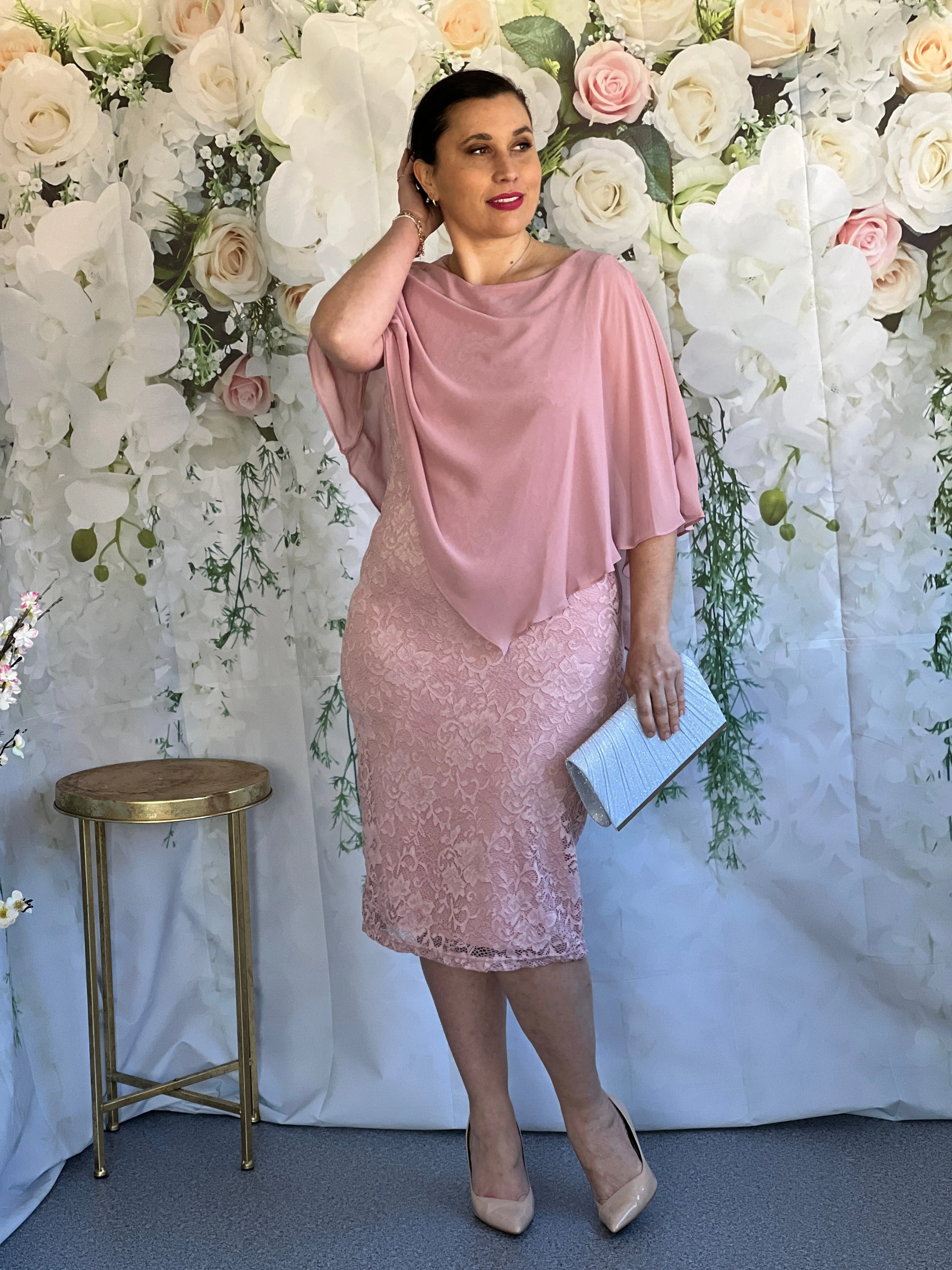 Geraldine Blush Lace Dress