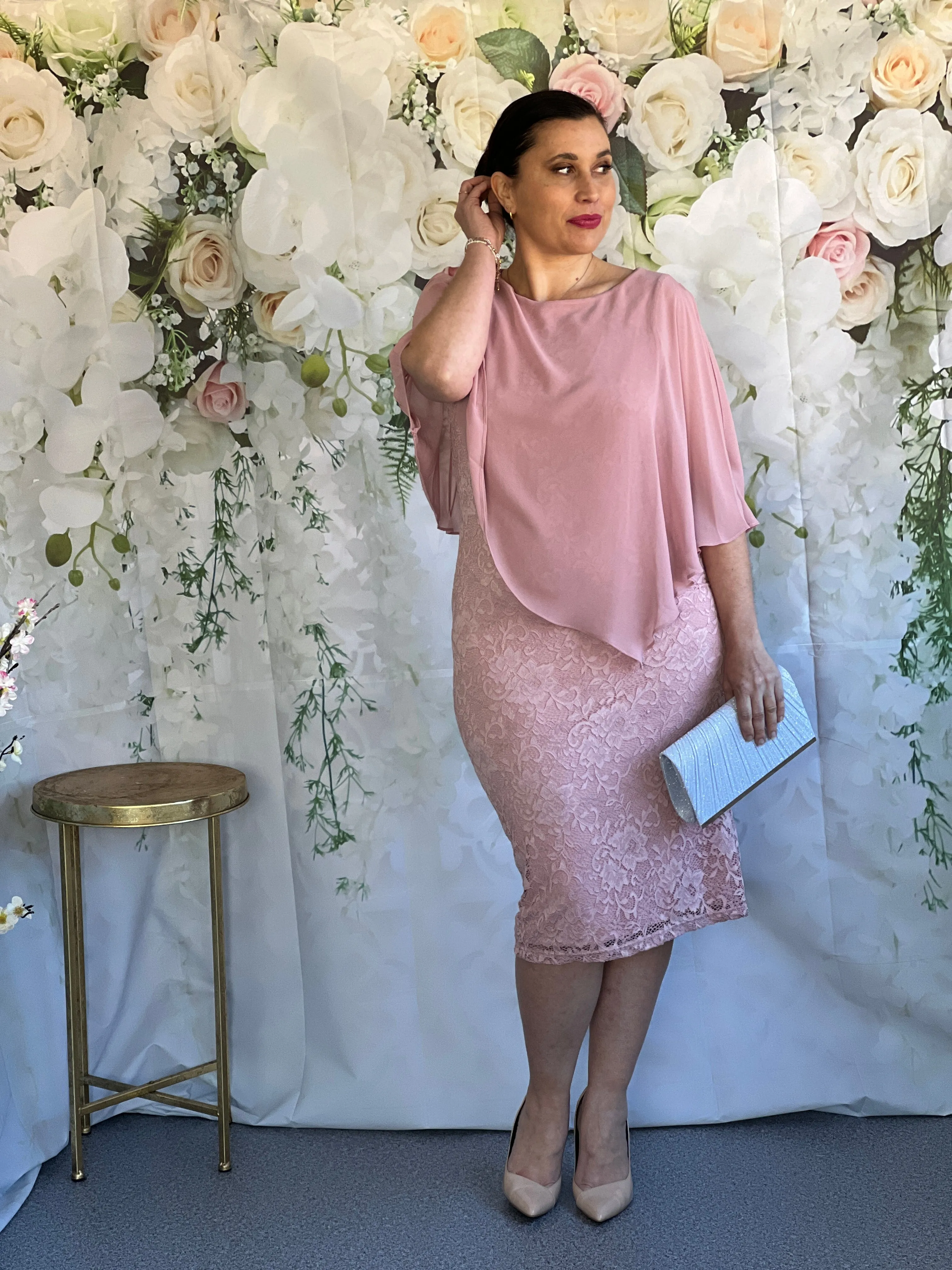 Geraldine Blush Lace Dress