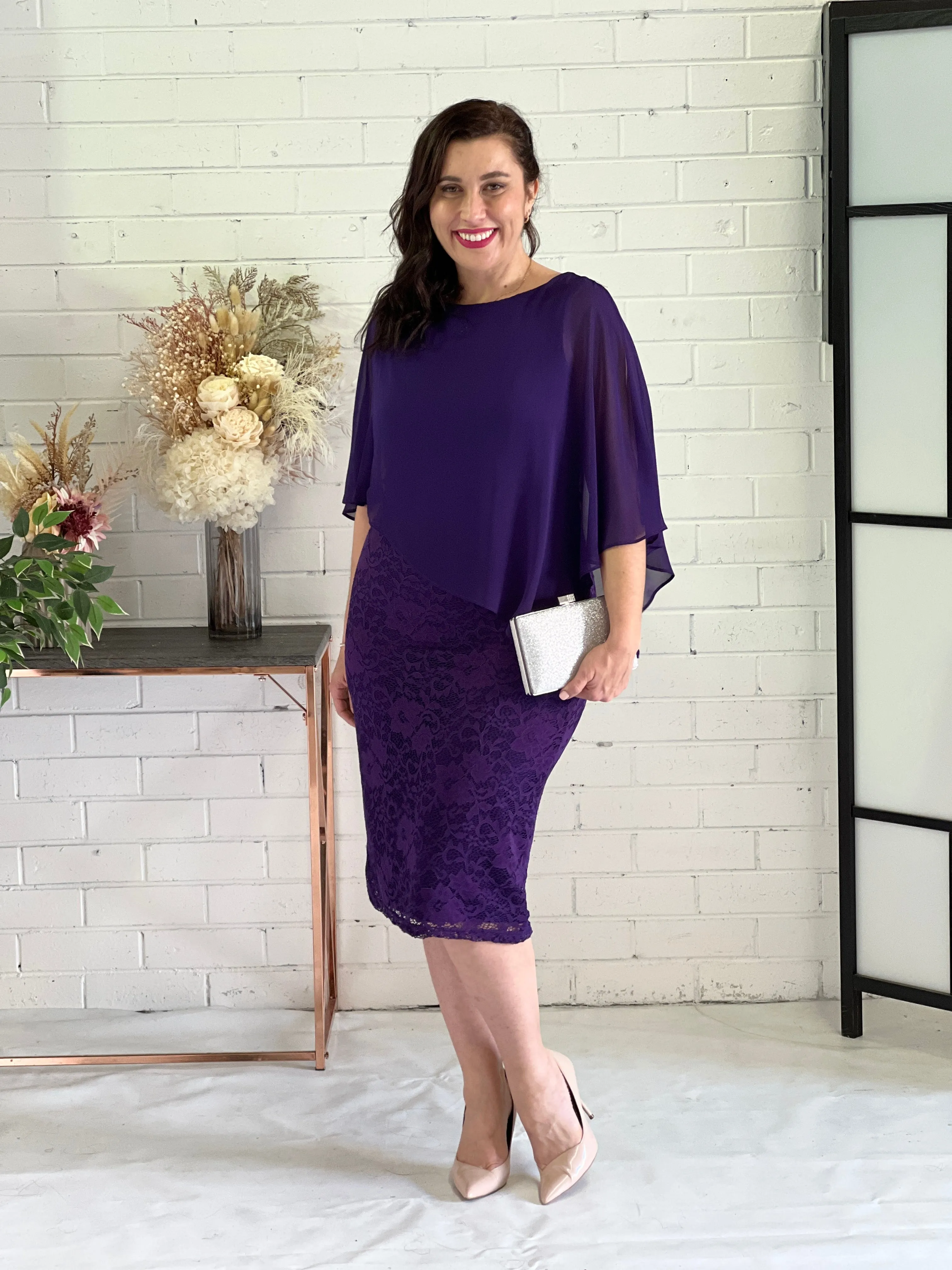 Geraldine Purple Lace Dress