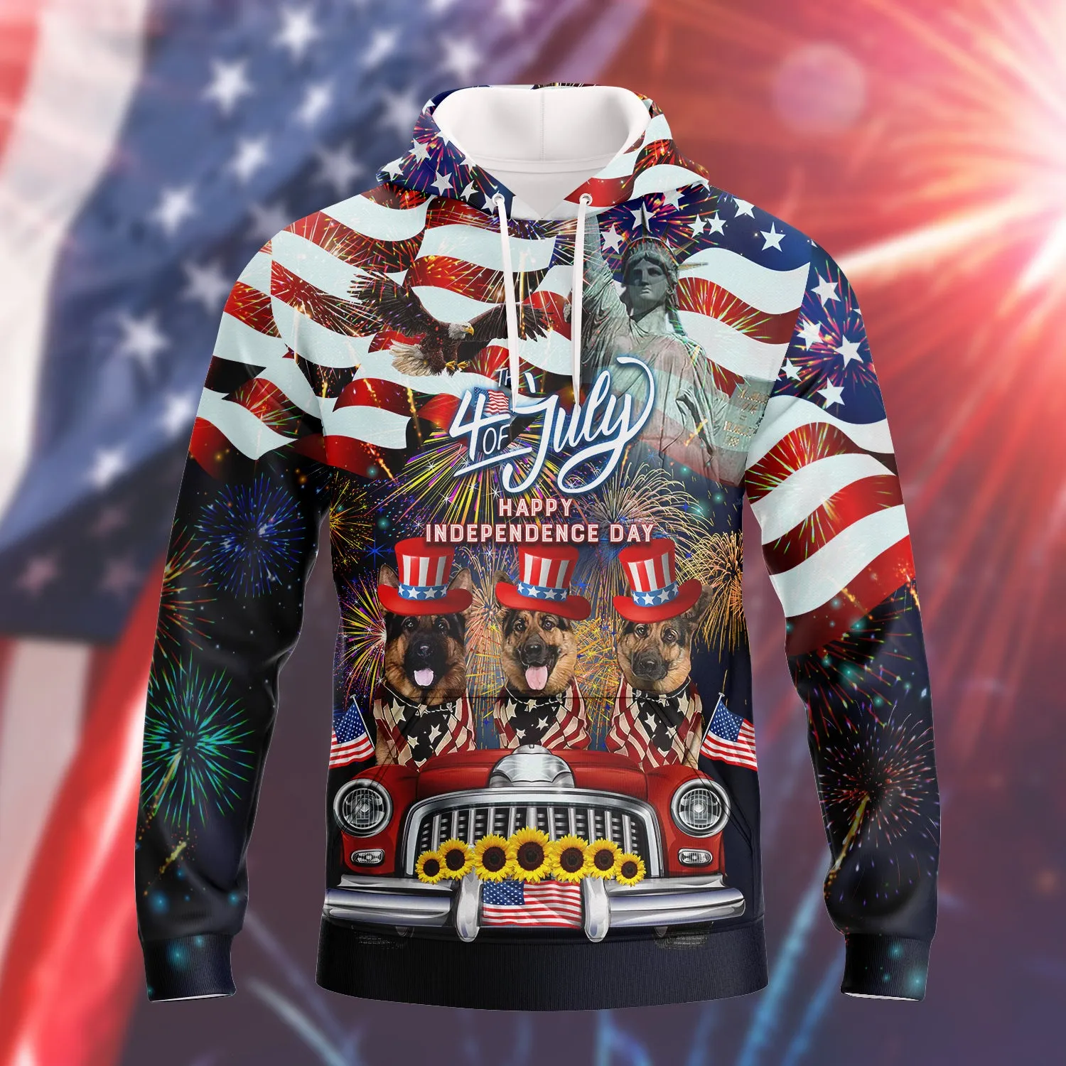 German Shepherd American Hawaiian Shirt - Independence Day Is Coming - 3D Full Print