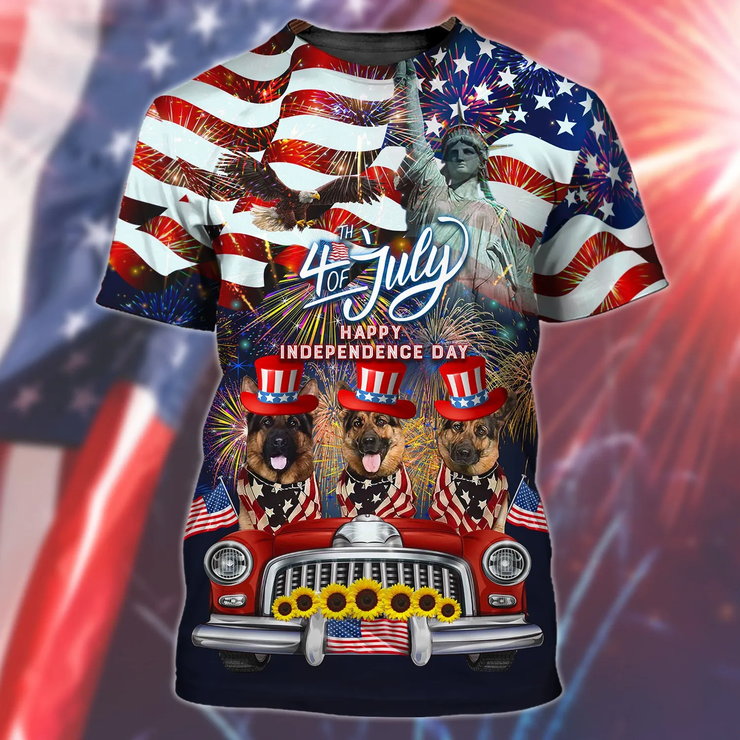 German Shepherd American Hawaiian Shirt - Independence Day Is Coming - 3D Full Print