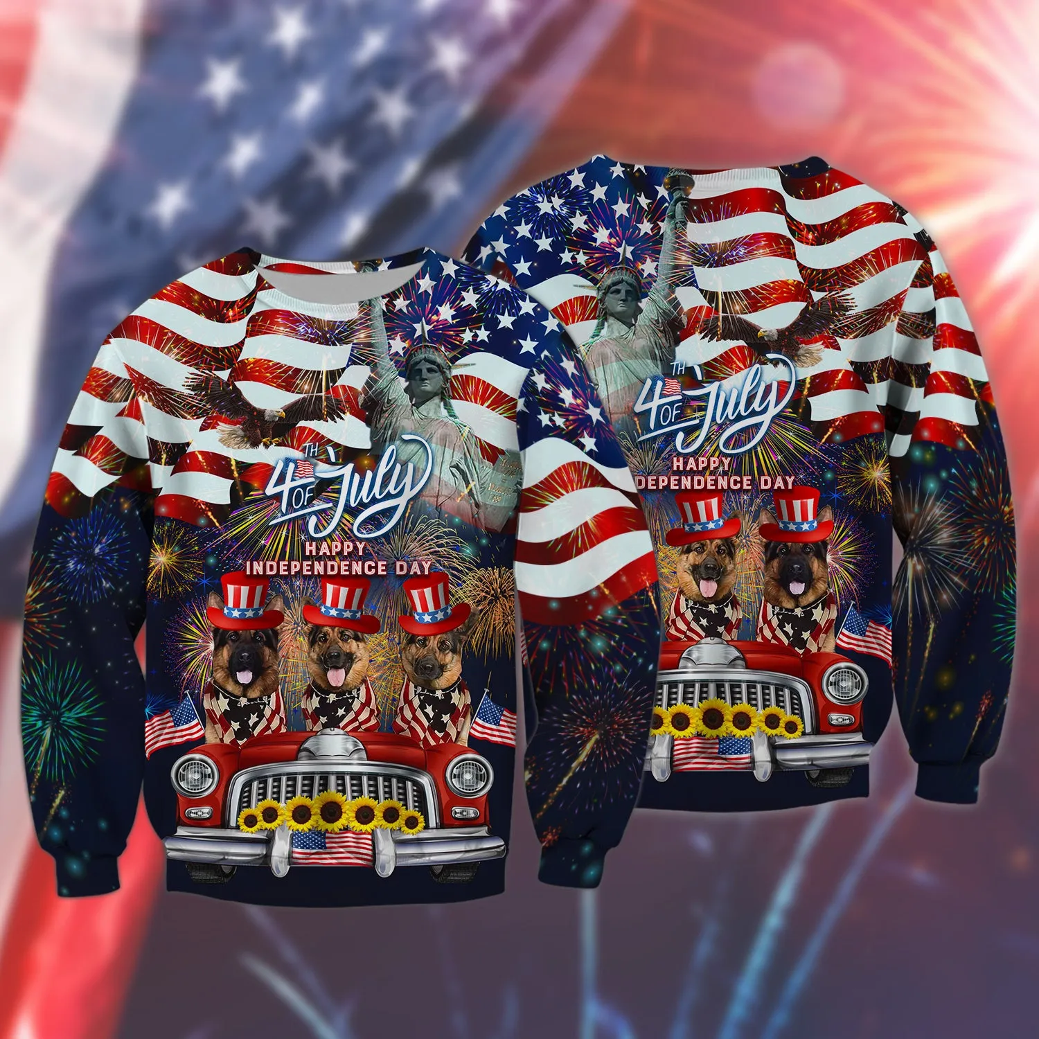 German Shepherd American Hawaiian Shirt - Independence Day Is Coming - 3D Full Print