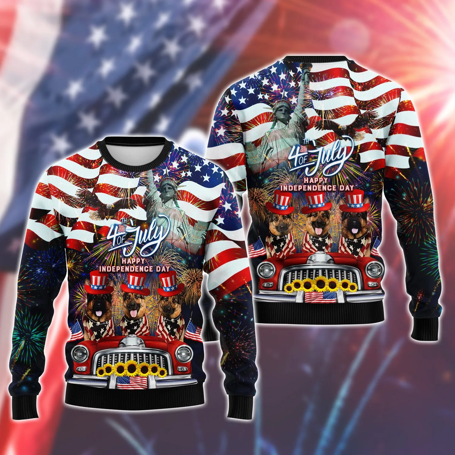German Shepherd American Hawaiian Shirt - Independence Day Is Coming - 3D Full Print
