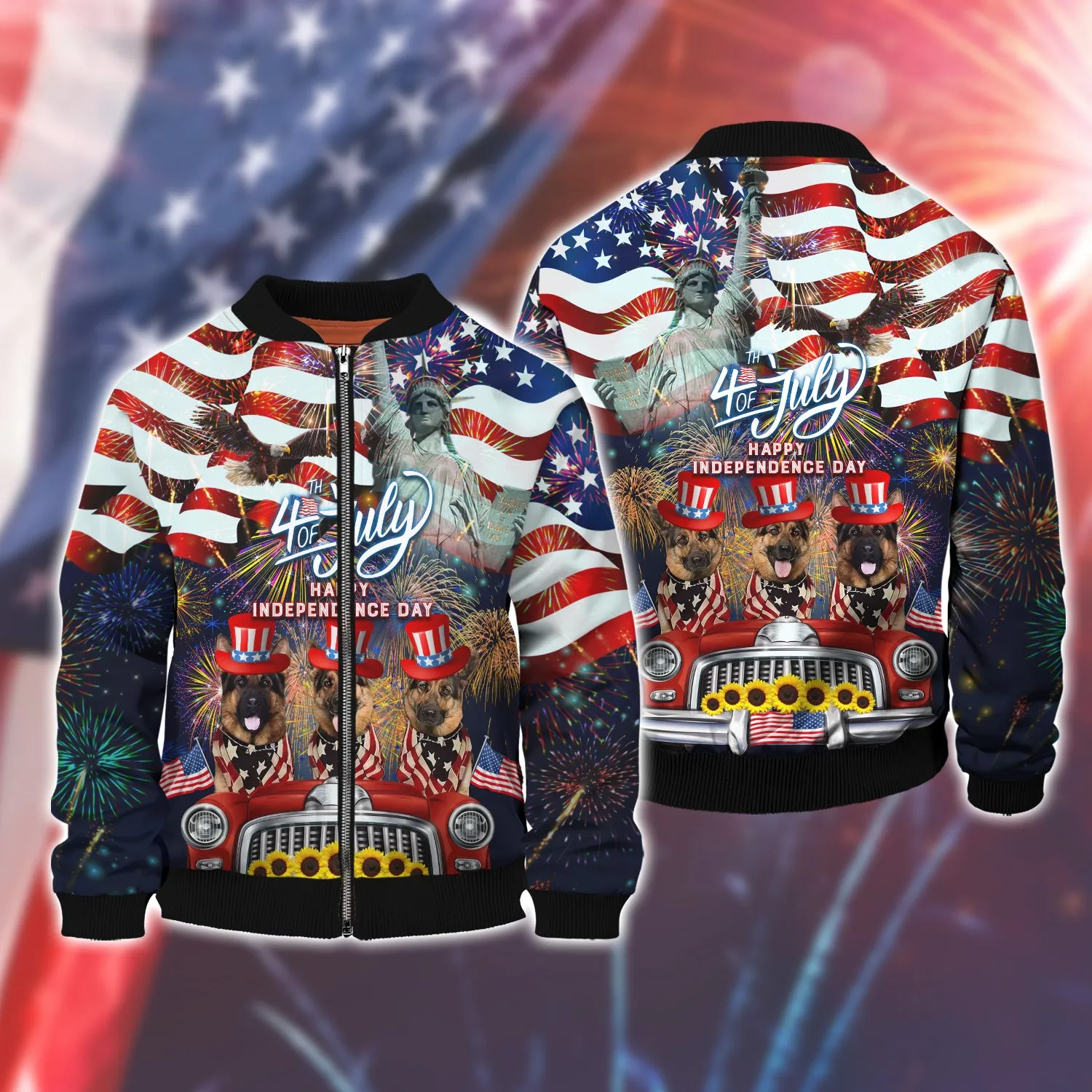 German Shepherd American Hawaiian Shirt - Independence Day Is Coming - 3D Full Print