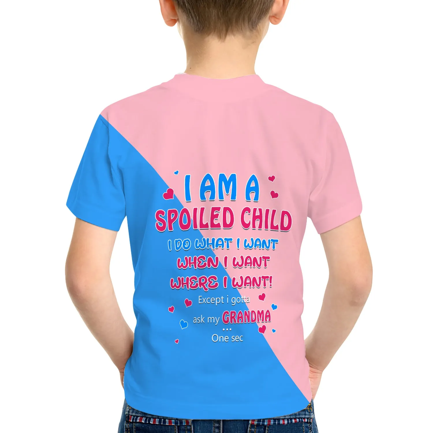 Gift for Grandkids I Am A Spoiled Child Personalized Name 3D Kid Tshirt 790 NA93