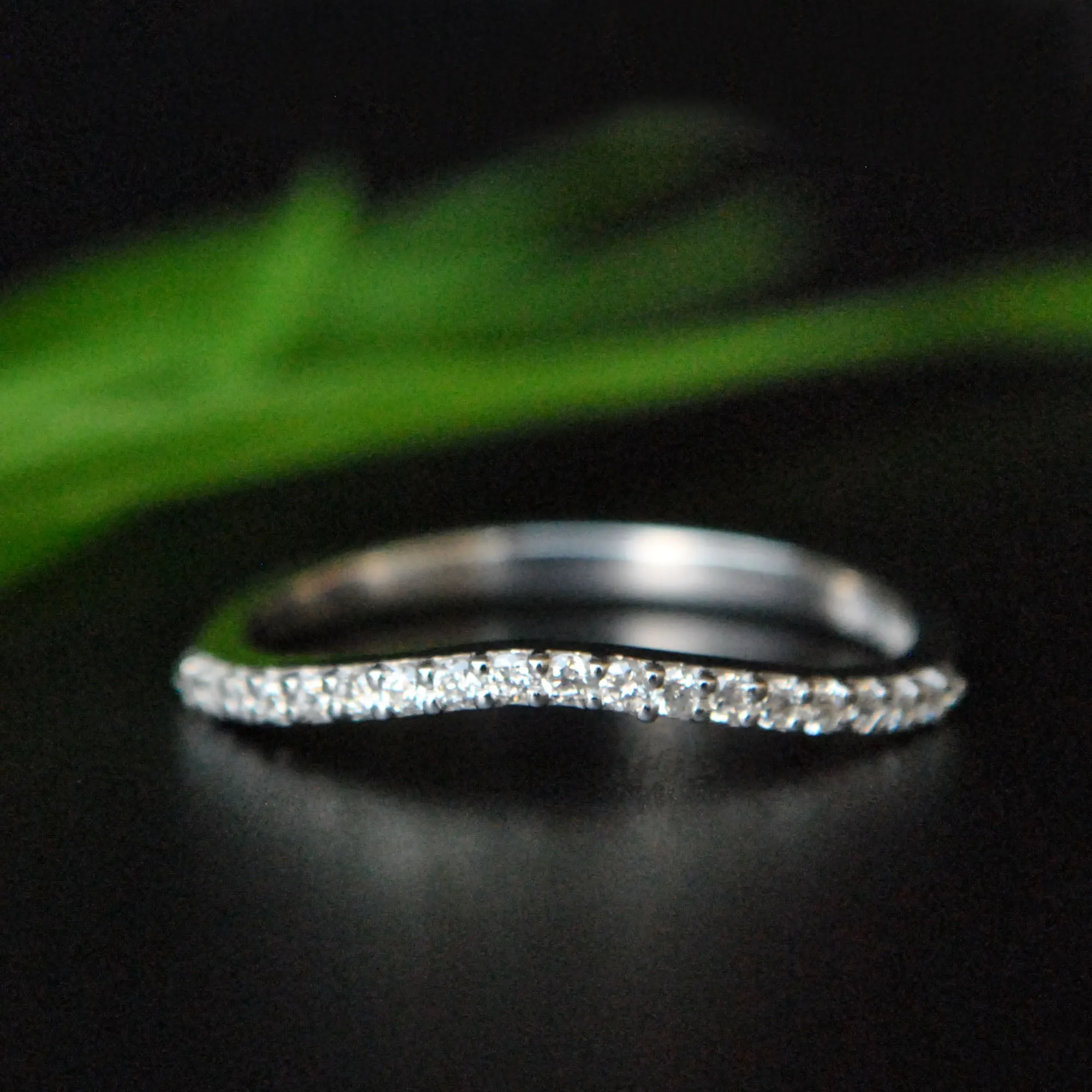 Half Eternity Nesting Curved Wedding Contour Ring