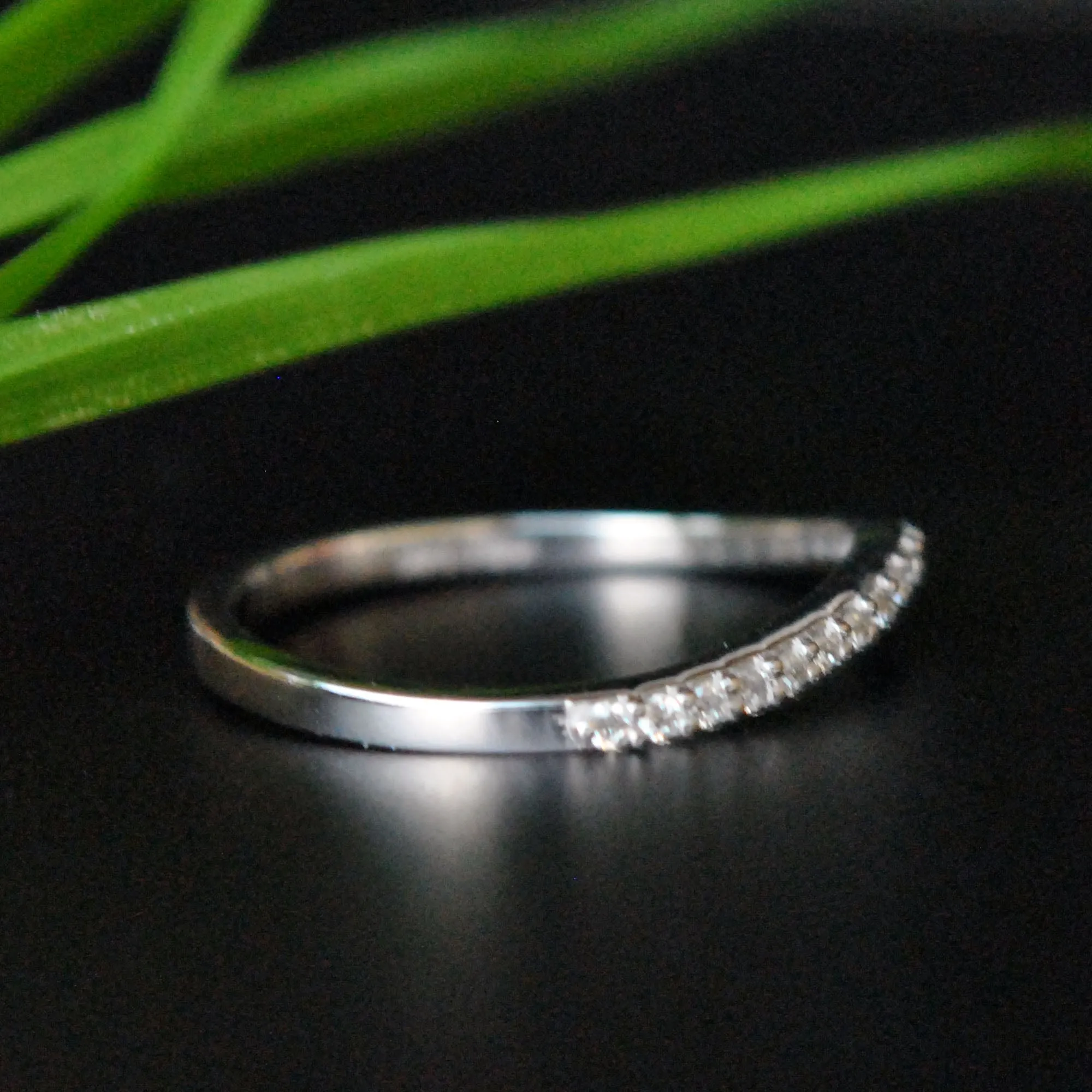 Half Eternity Nesting Curved Wedding Contour Ring