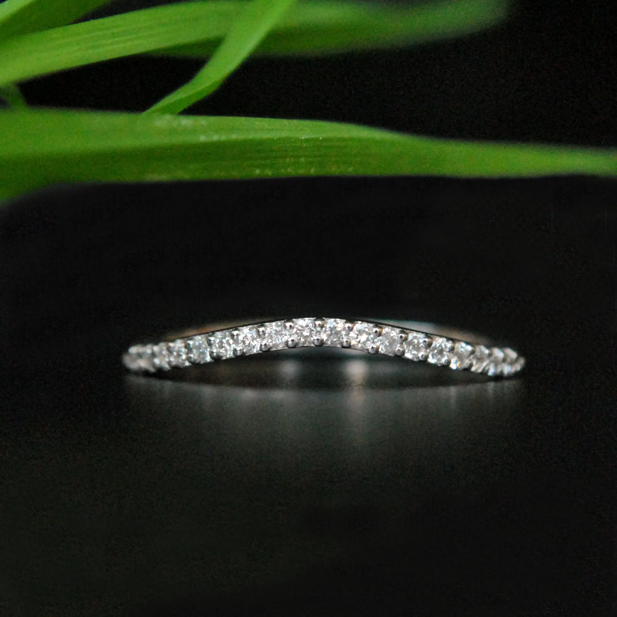 Half Eternity Nesting Curved Wedding Contour Ring