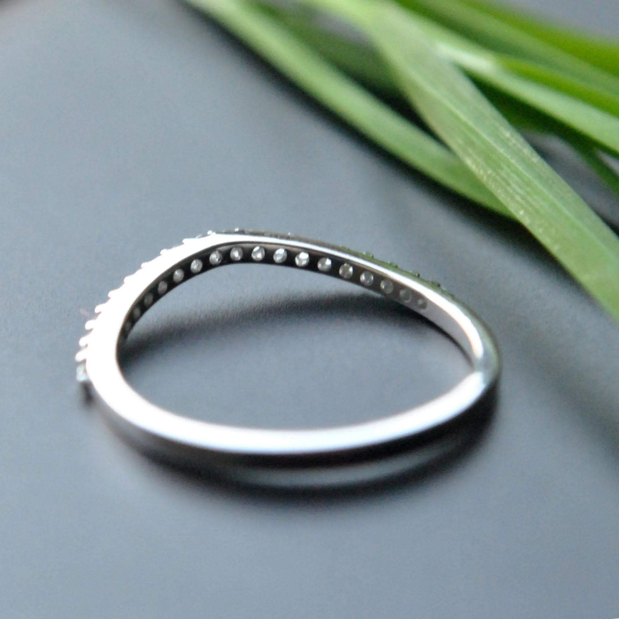 Half Eternity Nesting Curved Wedding Contour Ring