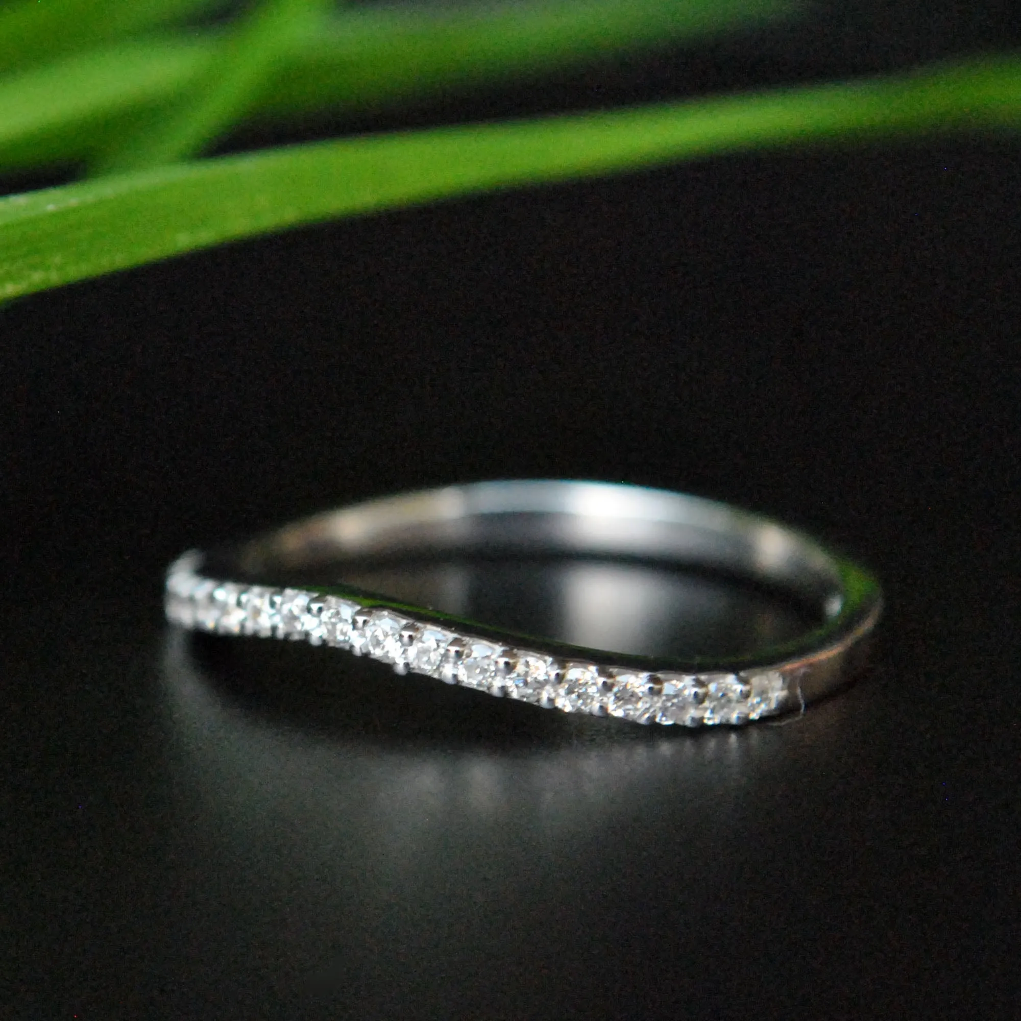 Half Eternity Nesting Curved Wedding Contour Ring
