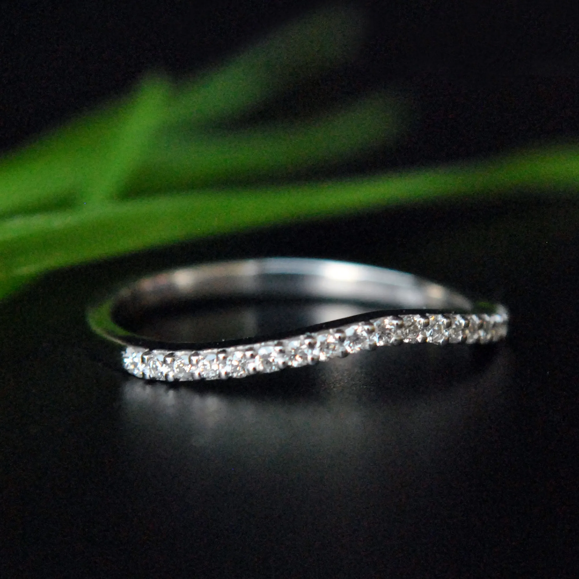 Half Eternity Nesting Curved Wedding Contour Ring