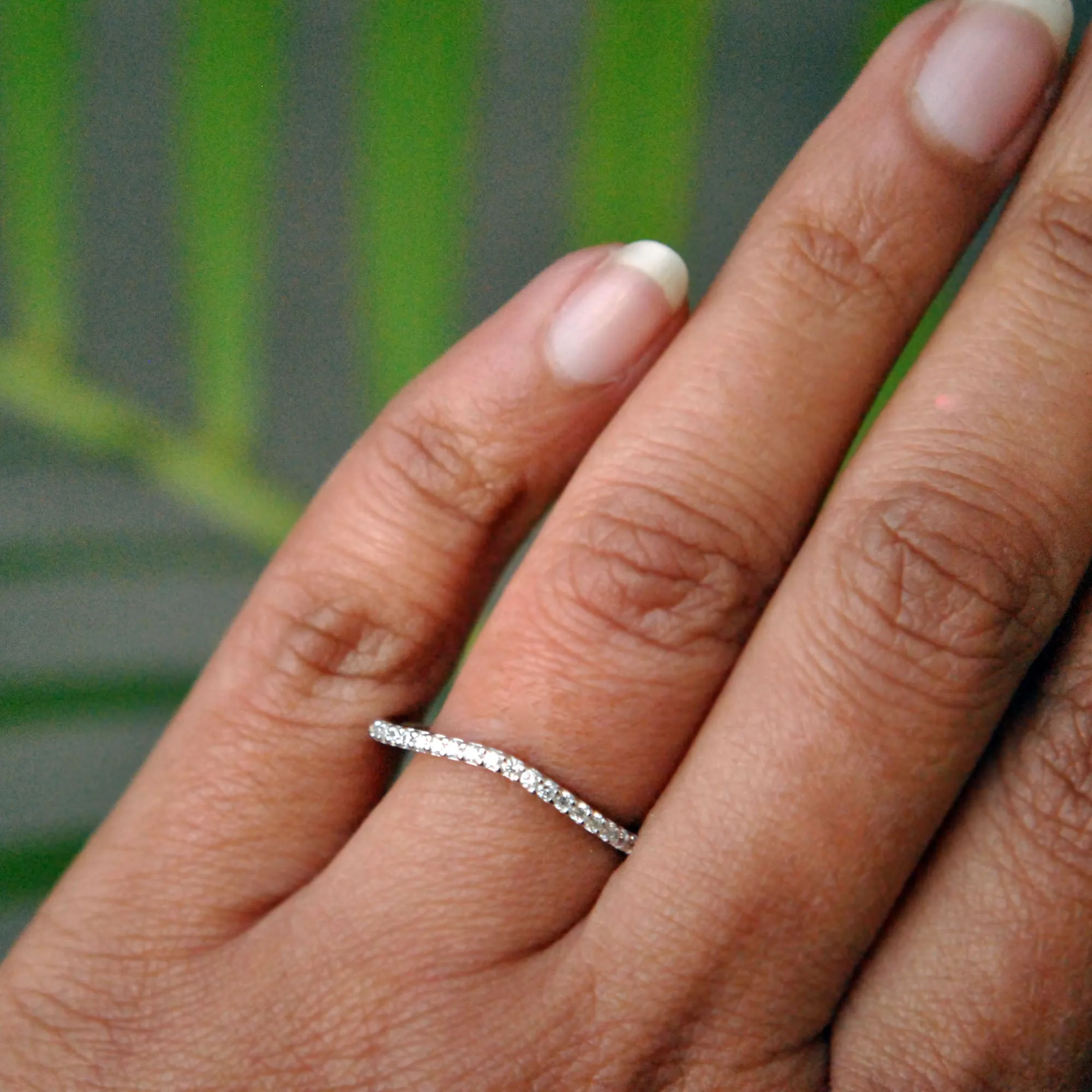 Half Eternity Nesting Curved Wedding Contour Ring
