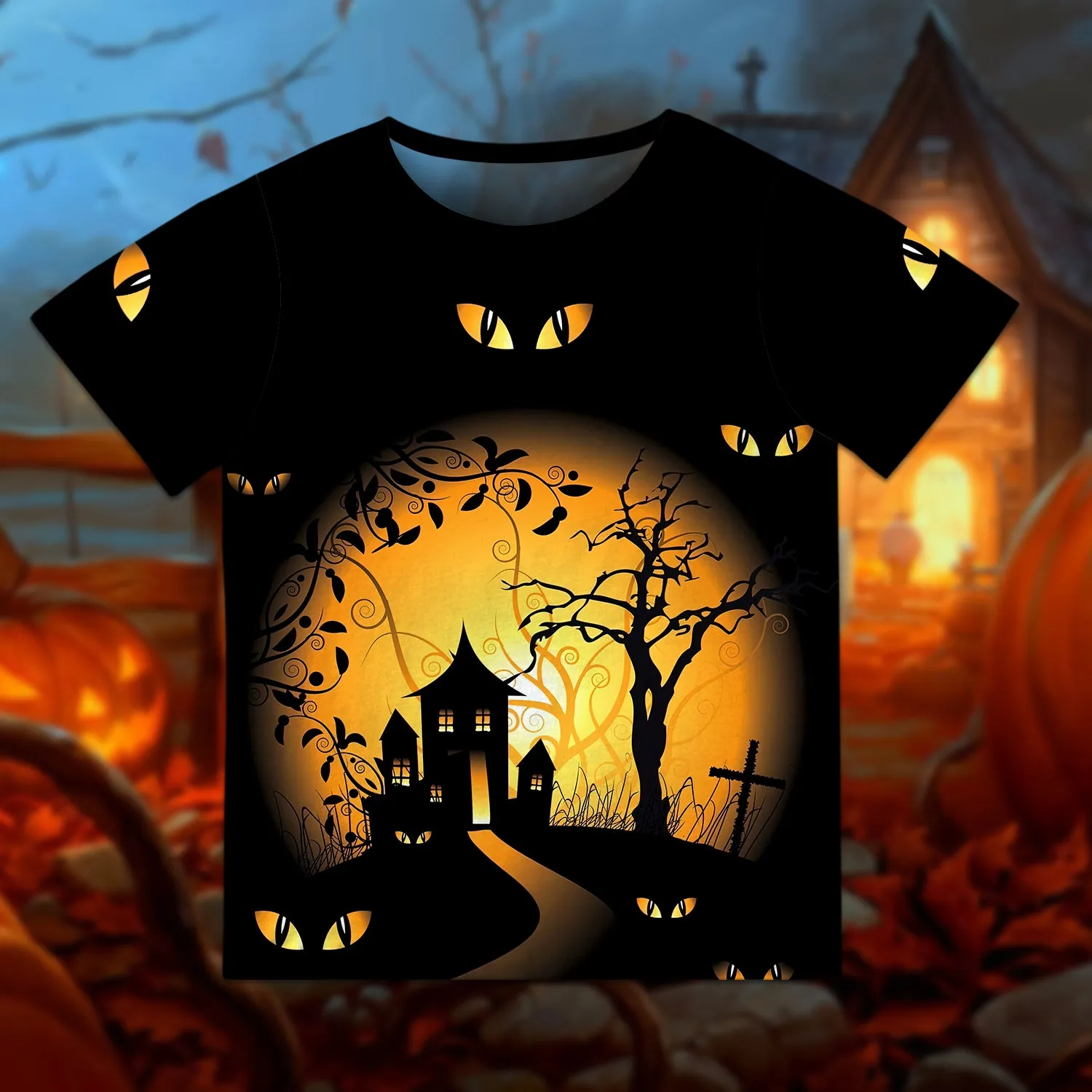 Halloween Is Comming Black Eye 3D Kid Tshirt 814 NA93