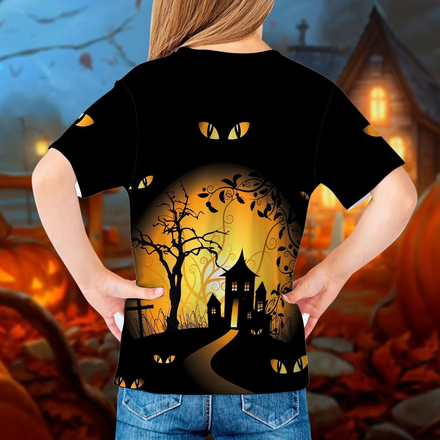 Halloween Is Comming Black Eye 3D Kid Tshirt 814 NA93