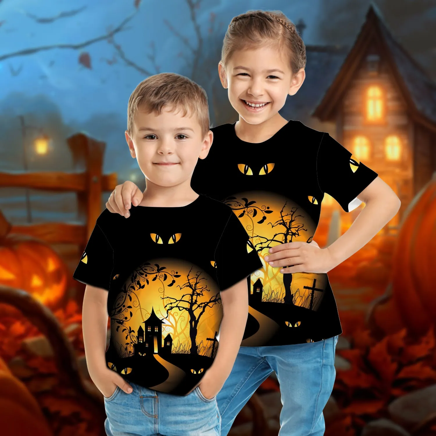 Halloween Is Comming Black Eye 3D Kid Tshirt 814 NA93