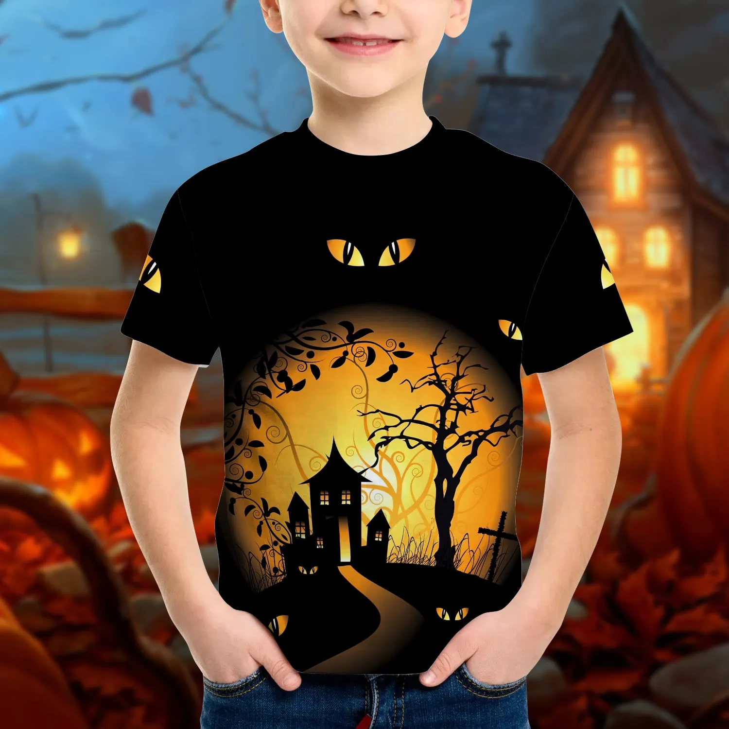 Halloween Is Comming Black Eye 3D Kid Tshirt 814 NA93