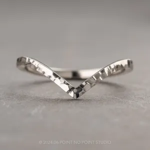 Hammered Squared Vivian Wedding Band, Platinum