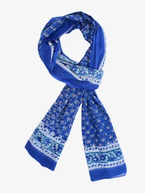 Handmade Block Print Sarong/Scarf Floral Blue
