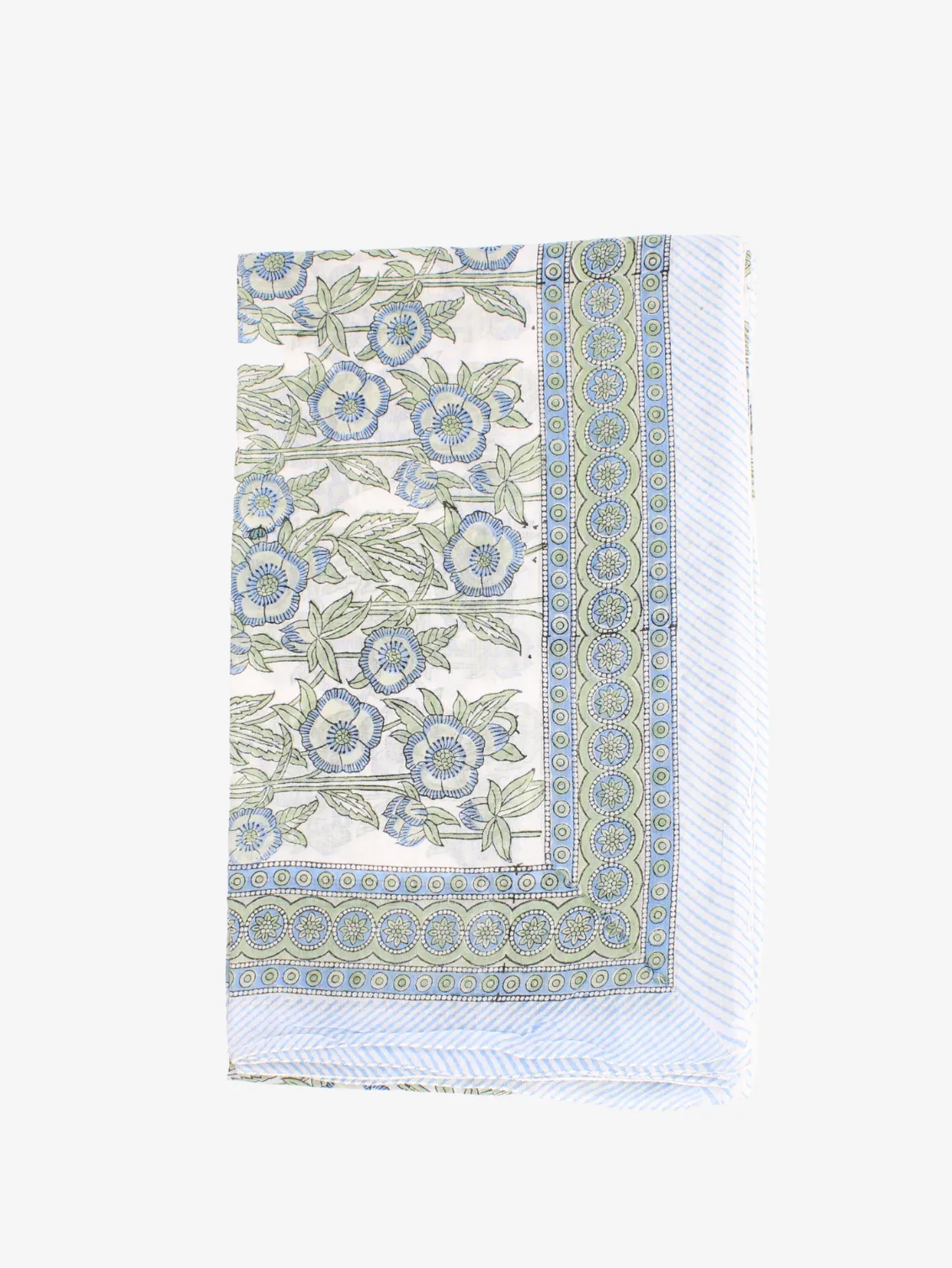Handmade Block Print Sarong/Scarf Floral print on white