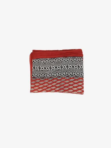 Handmade Block Print Sarong/Scarf Floral Red & Black