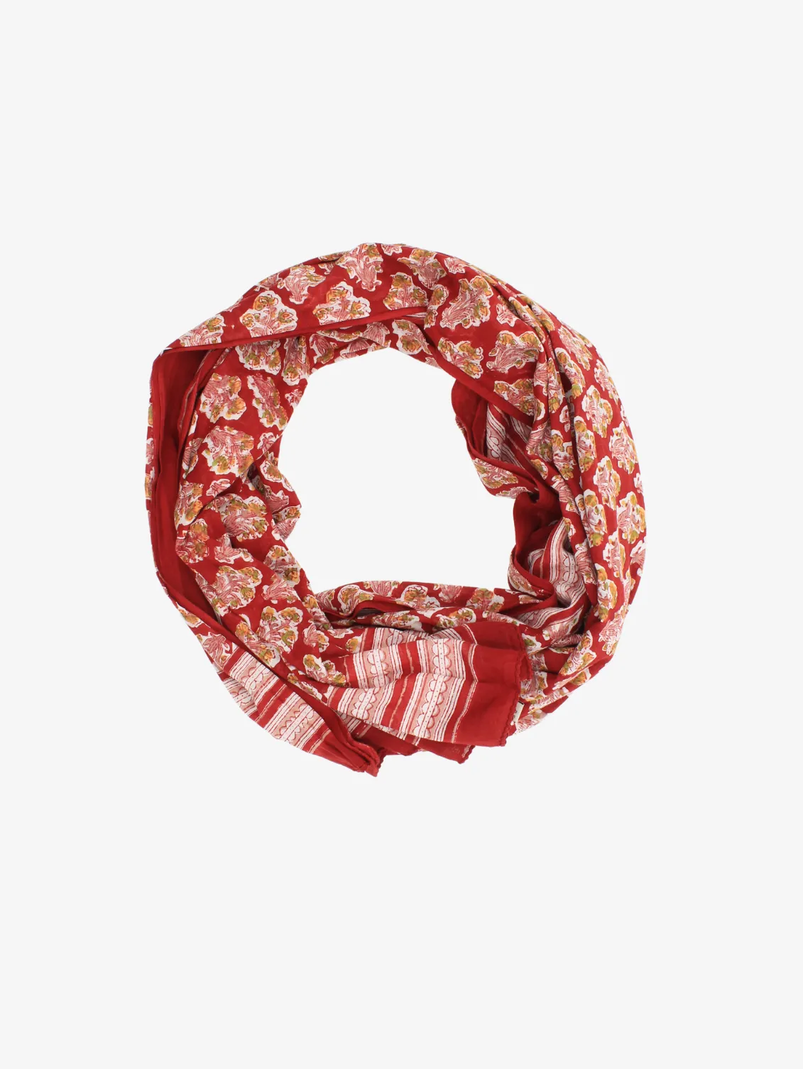 Handmade Block Print Sarong/Scarf in Red