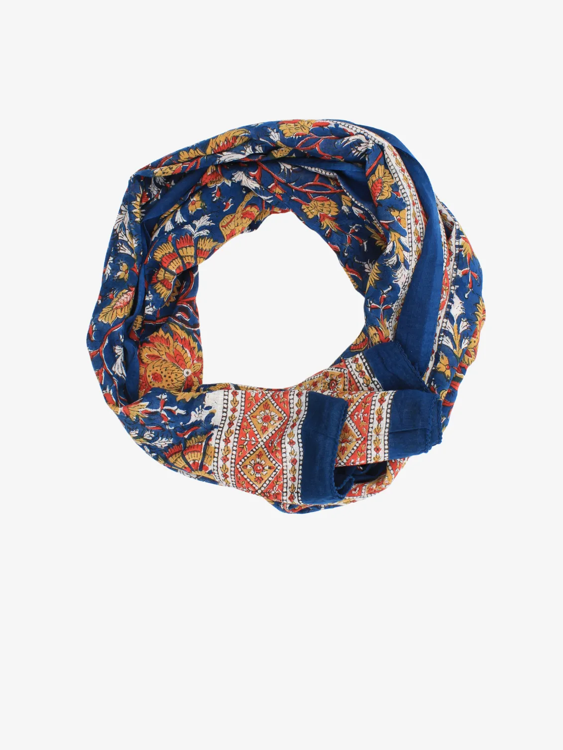 Handmade Block Print Sarong/Scarf in Royal Blue