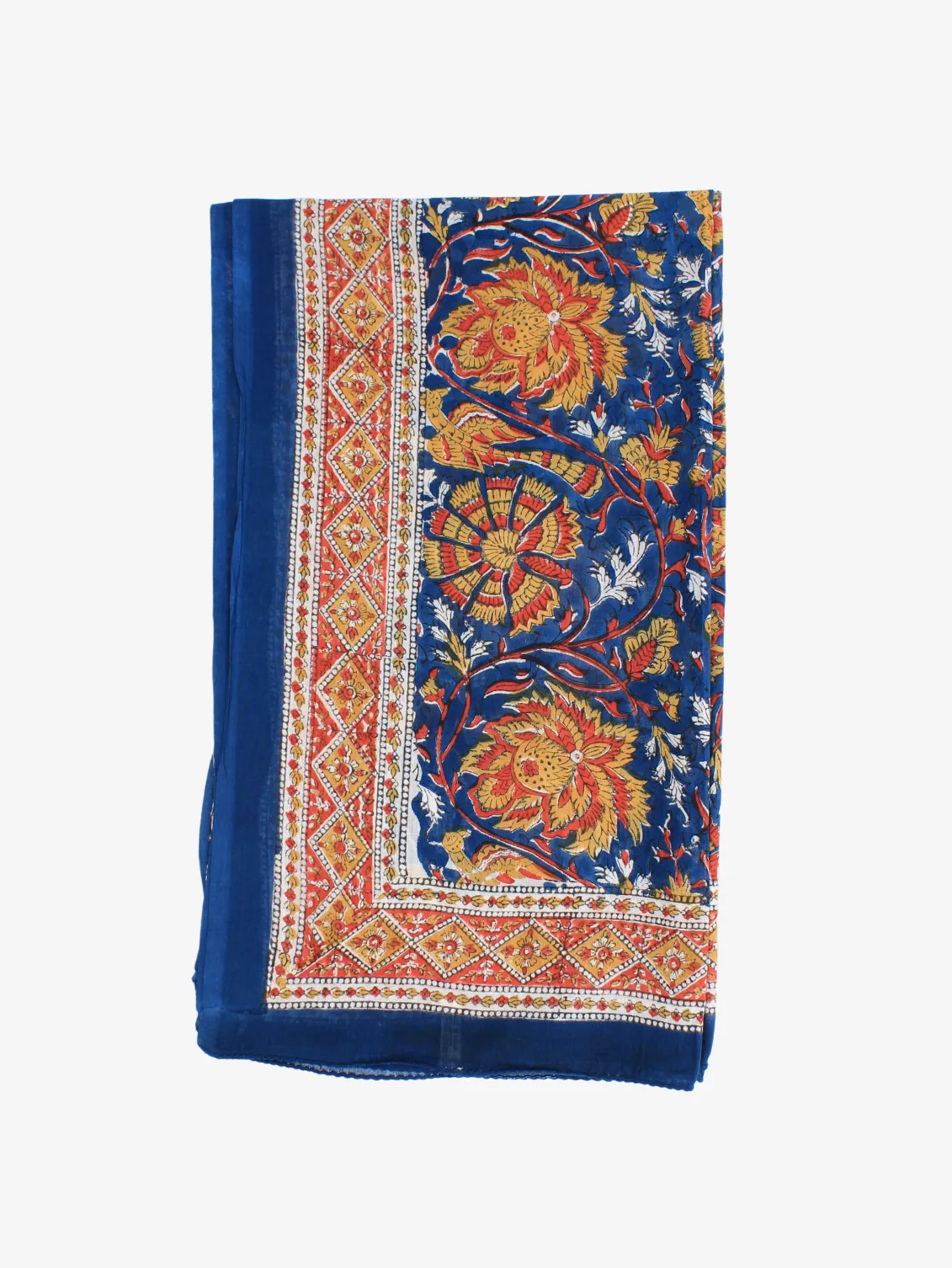 Handmade Block Print Sarong/Scarf in Royal Blue