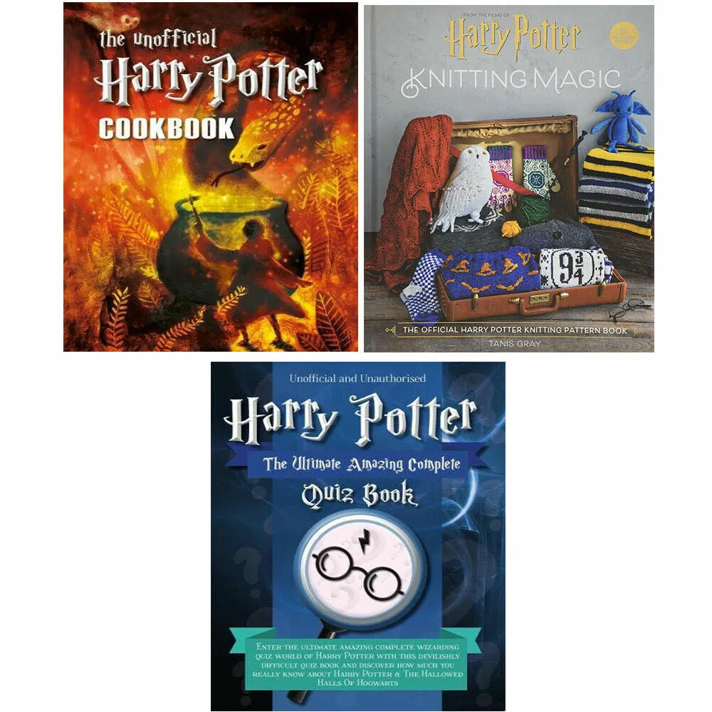 Harry Potter Collection 3 Books Set by Iota Harry Potter Knitting Magic,Cookbook
