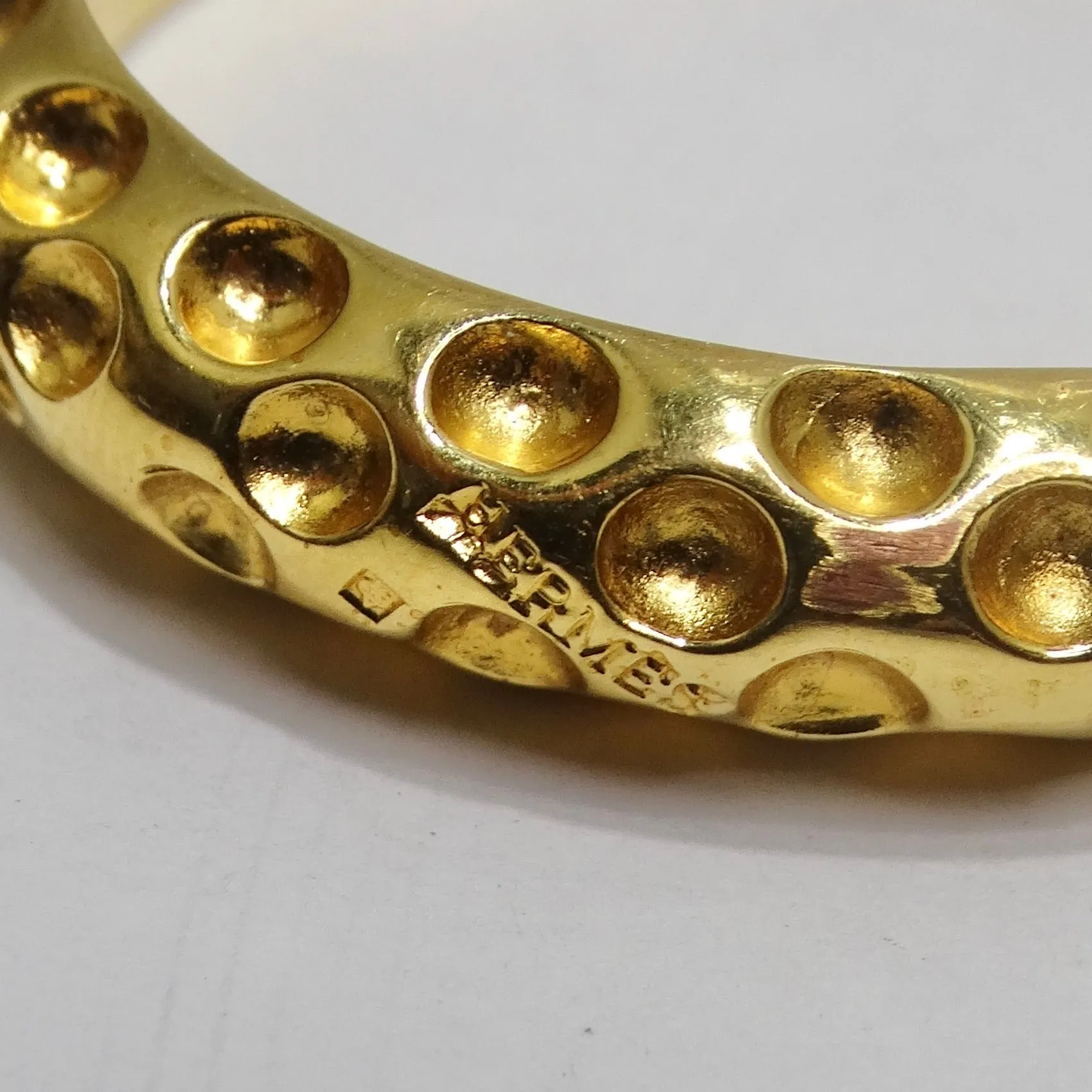 Hermes 24K Gold Plated Scarf Ring