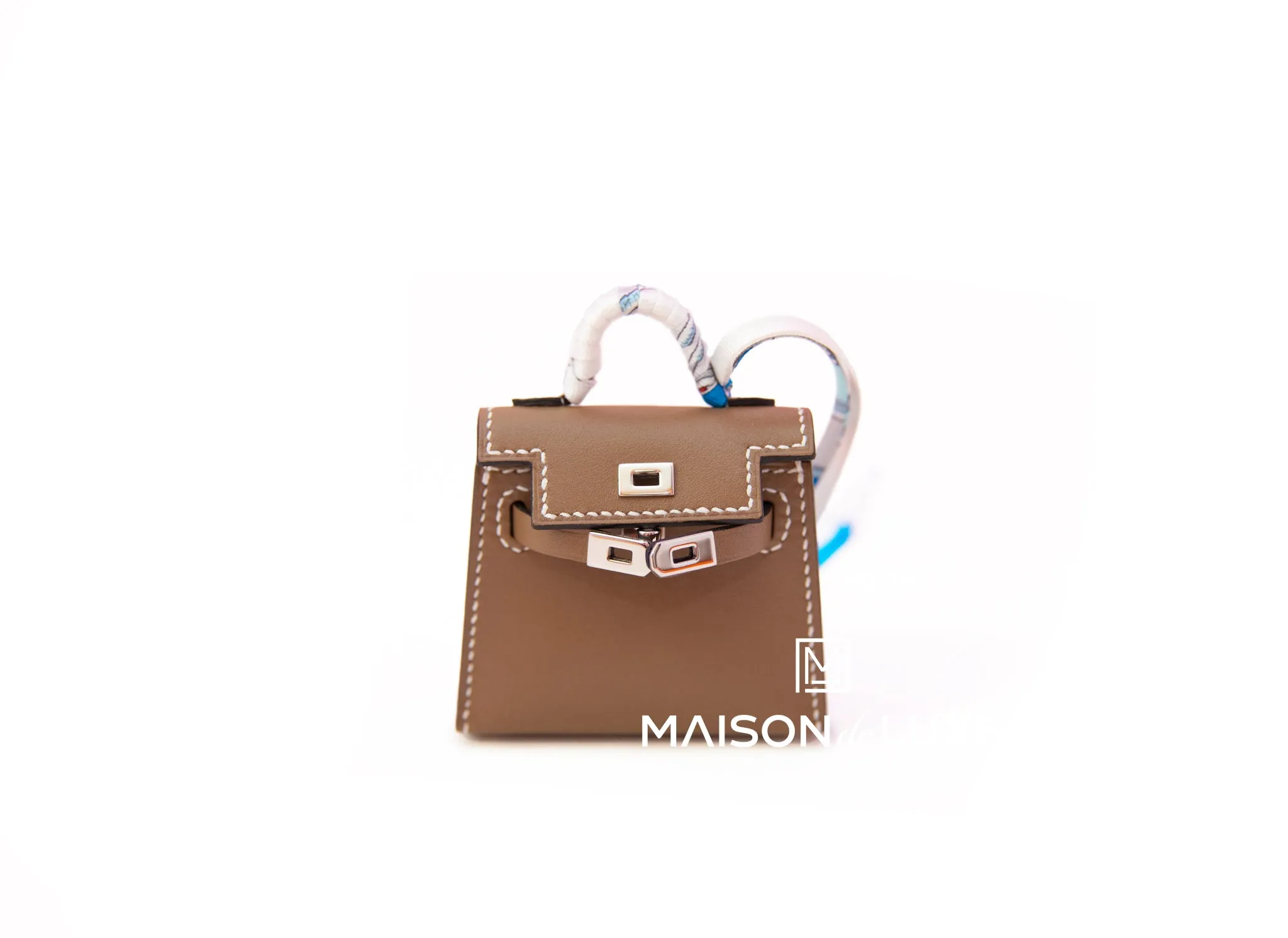 Hermes Etoupe Mini Kelly Twilly Bag Charm