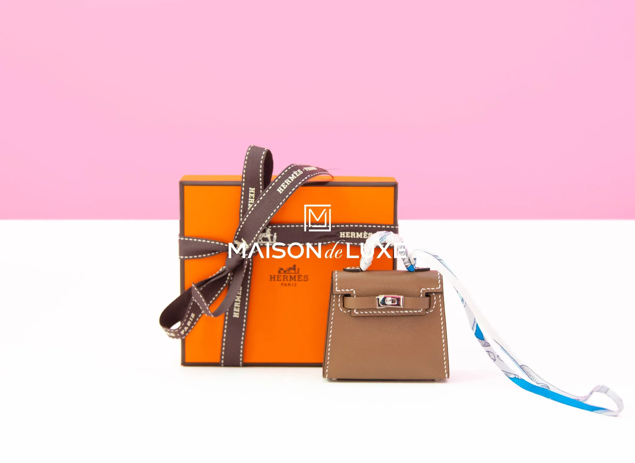 Hermes Etoupe Mini Kelly Twilly Bag Charm