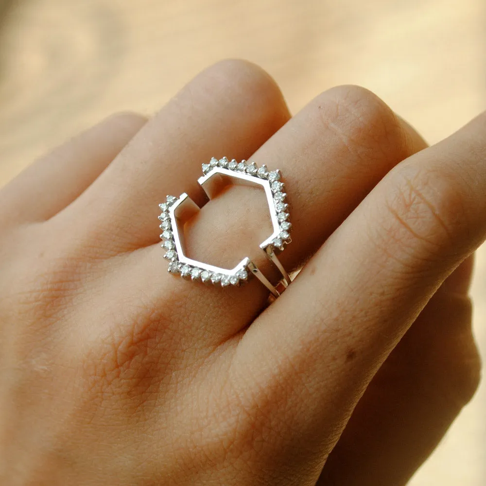 Hexagon Shaped Diamond Ring Guard
