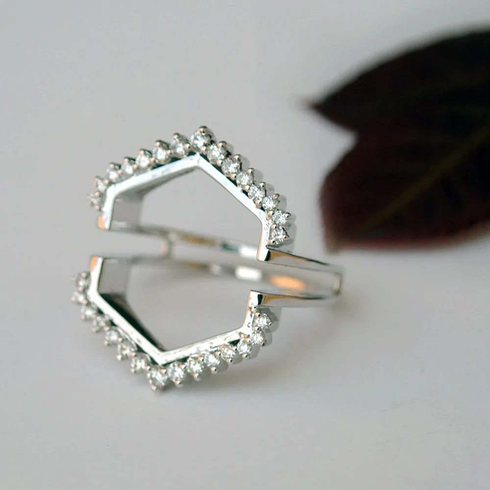 Hexagon Shaped Diamond Ring Guard