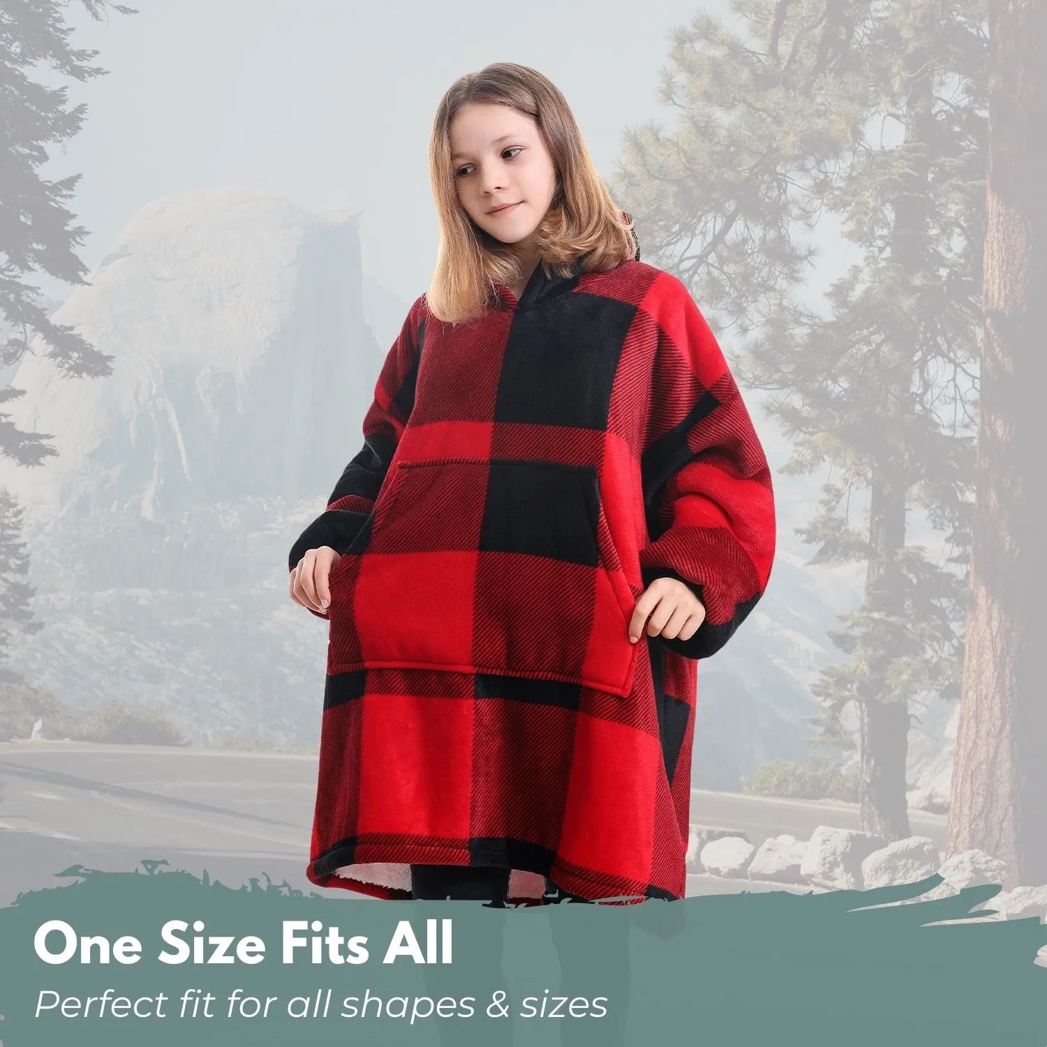 Hoodie Blanket Kids Large Lattice