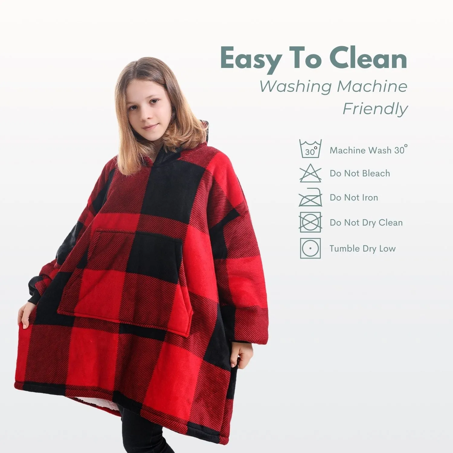 Hoodie Blanket Kids Large Lattice