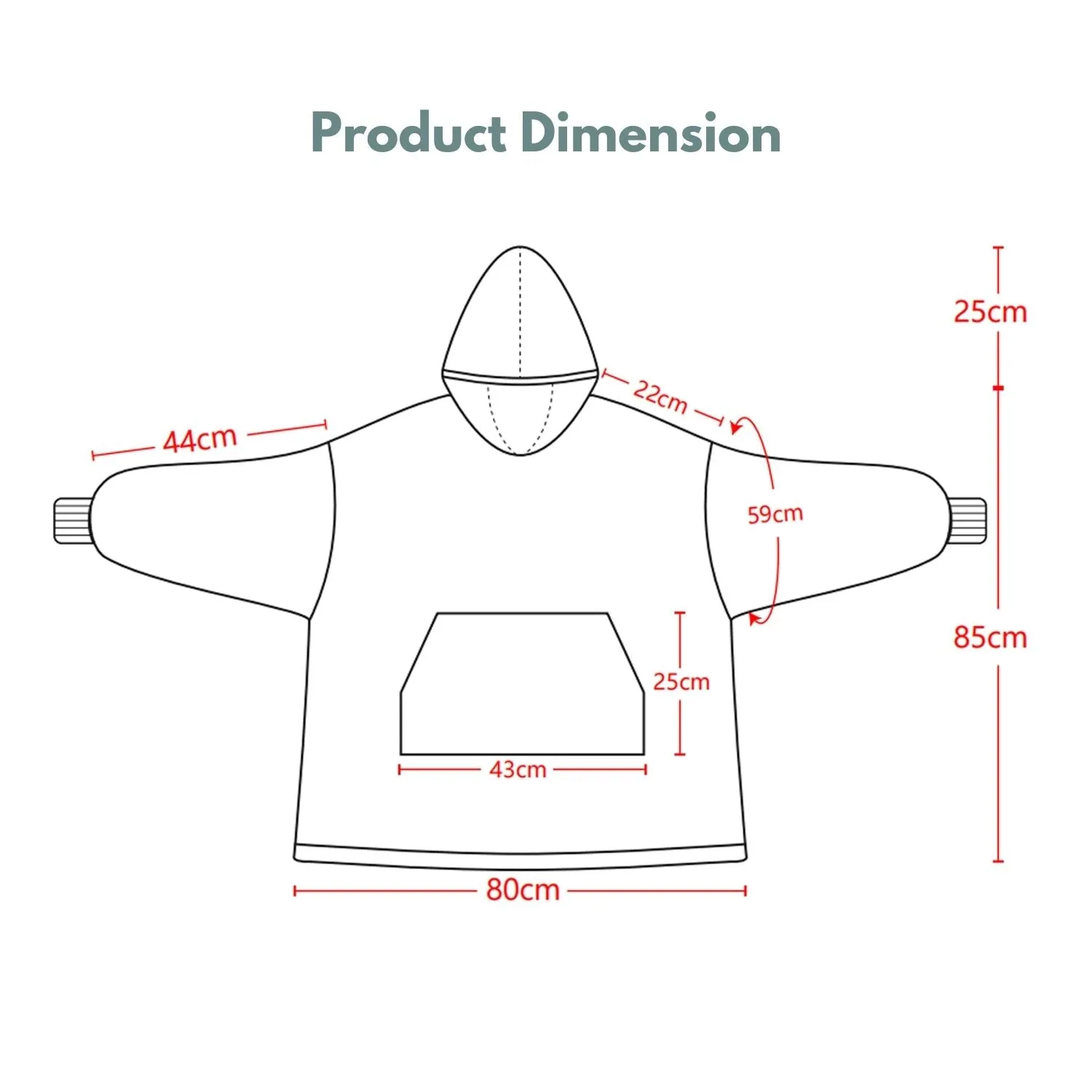 Hoodie Blanket Kids Large Lattice