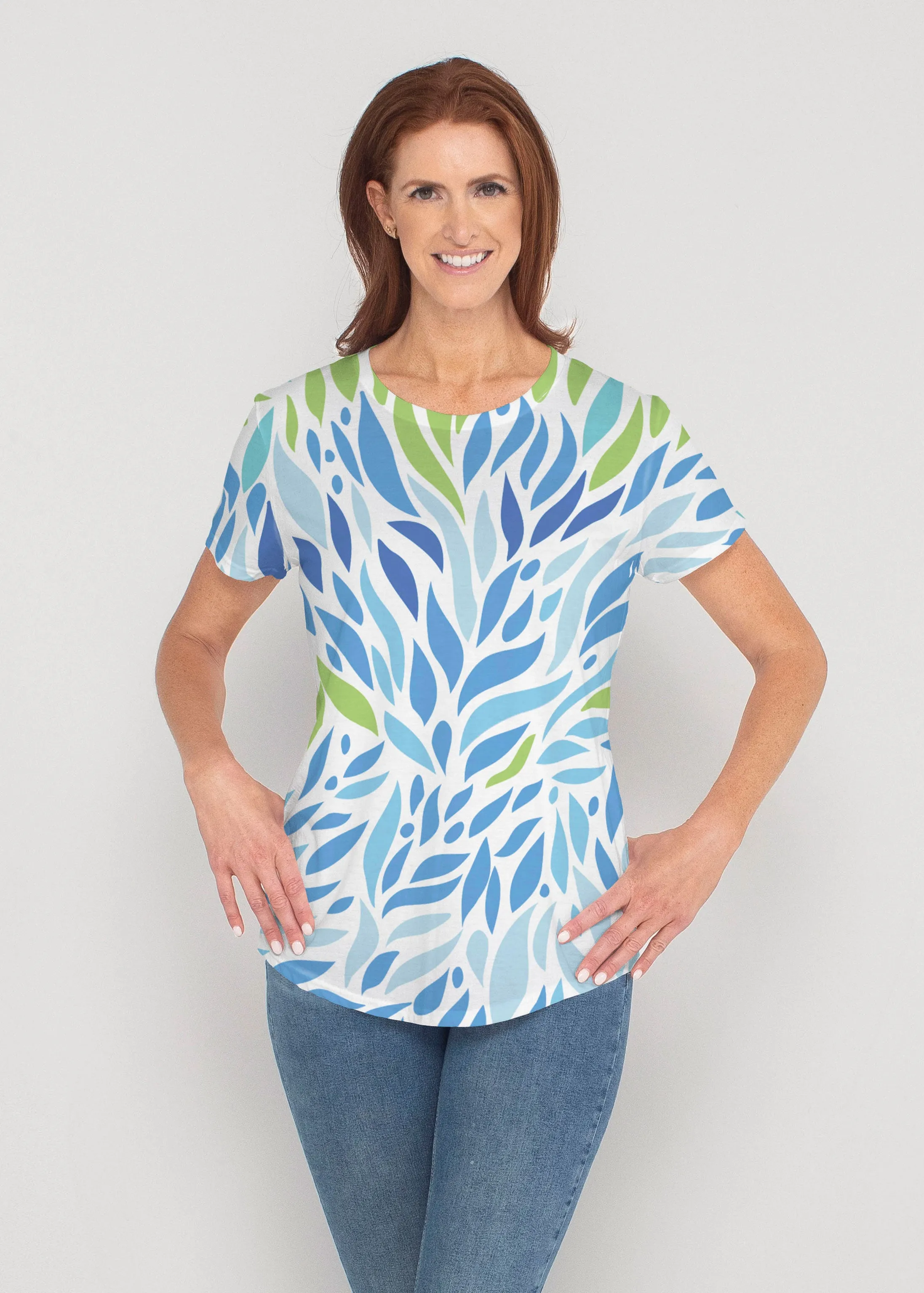 Hotsy Totsy Blue (8143) ~ Contoured Tri-Blend Scoop Tee
