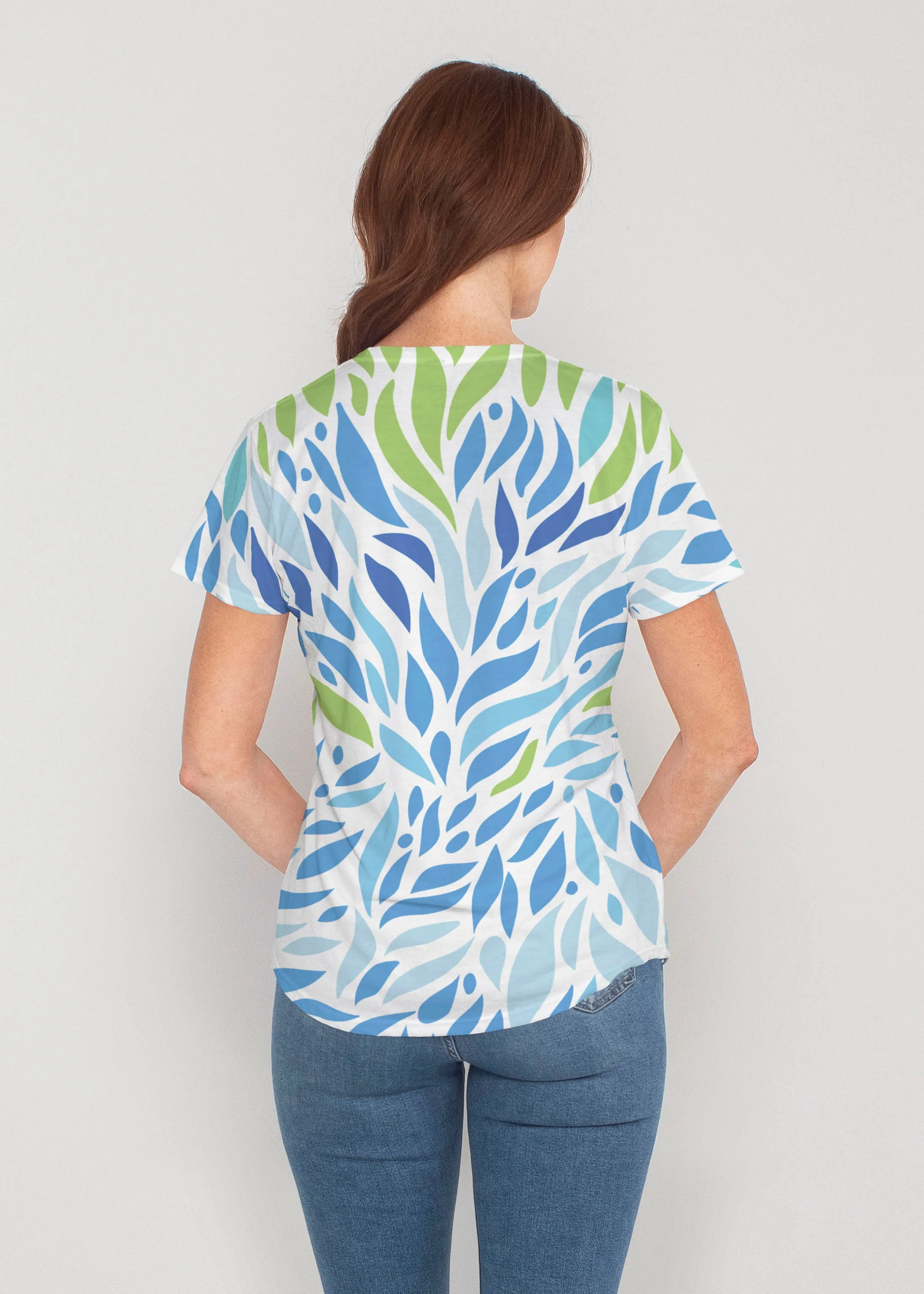 Hotsy Totsy Blue (8143) ~ Contoured Tri-Blend Scoop Tee