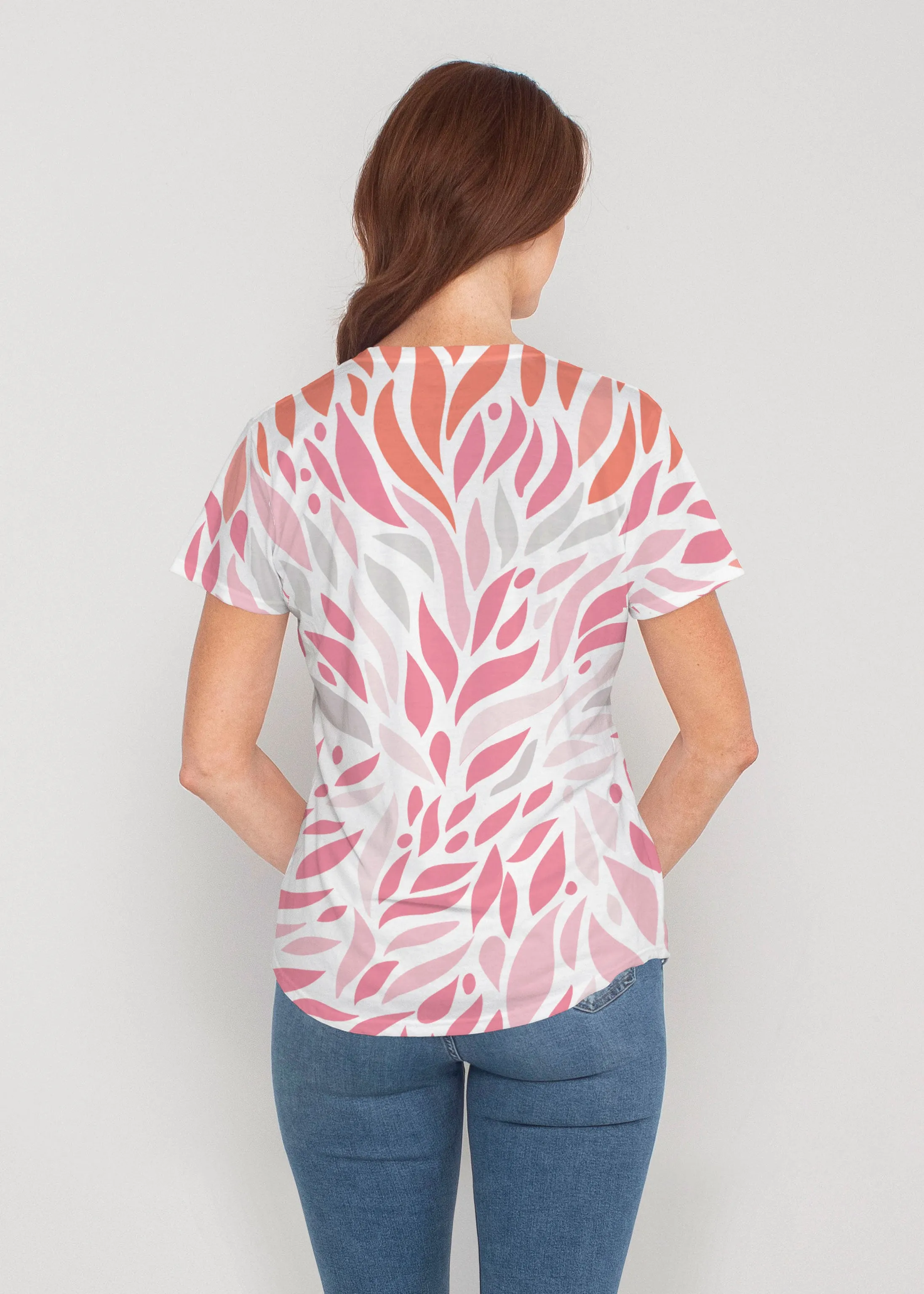 Hotsy Totsy Pink (8145) ~ Contoured Tri-Blend Scoop Tee