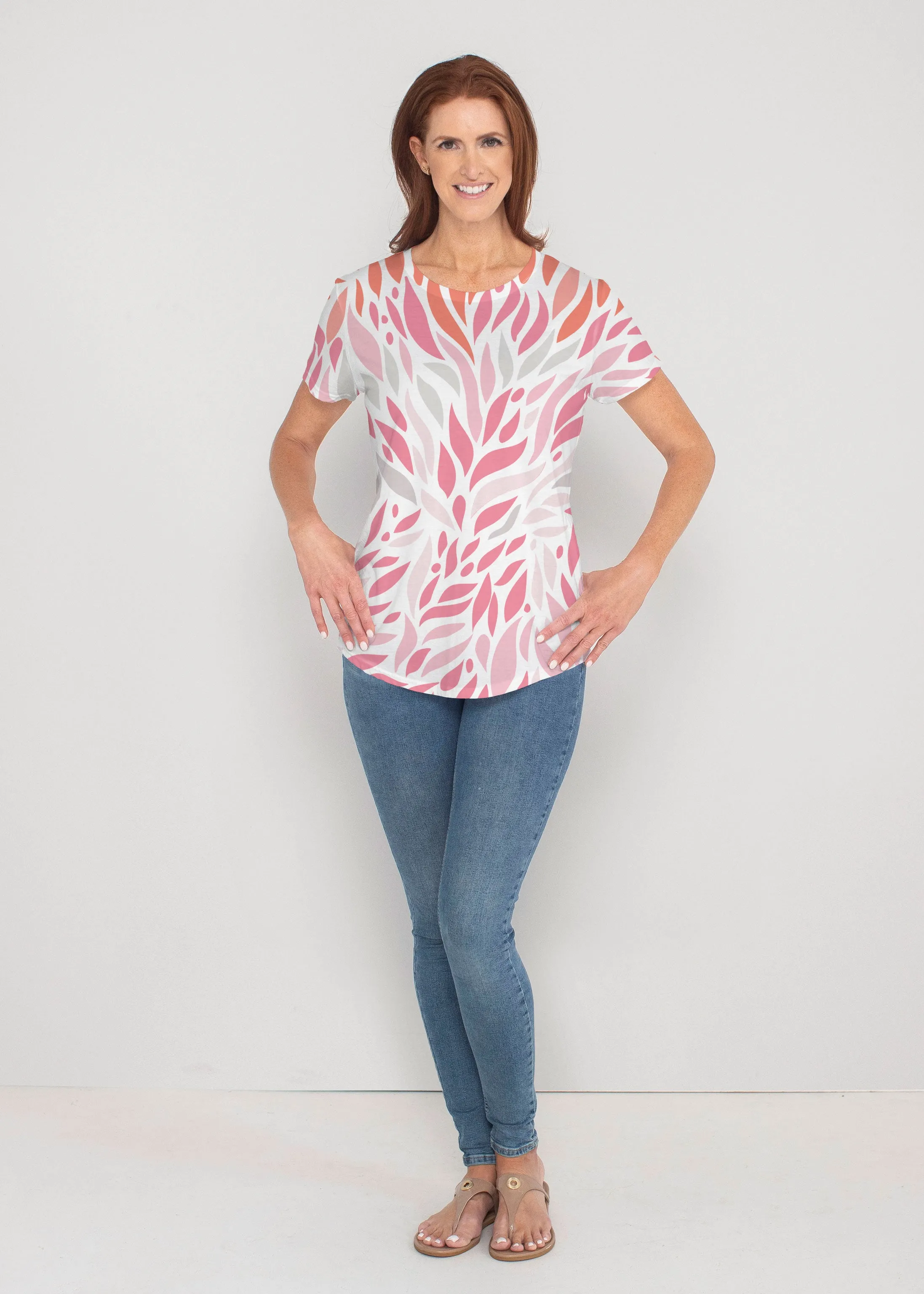 Hotsy Totsy Pink (8145) ~ Contoured Tri-Blend Scoop Tee