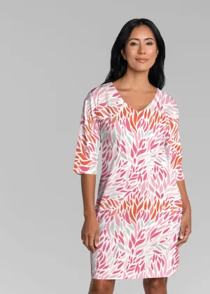 Hotsy Totsy Pink (8145) ~ Lucy 3/4 Sleeve V-Neck Dress