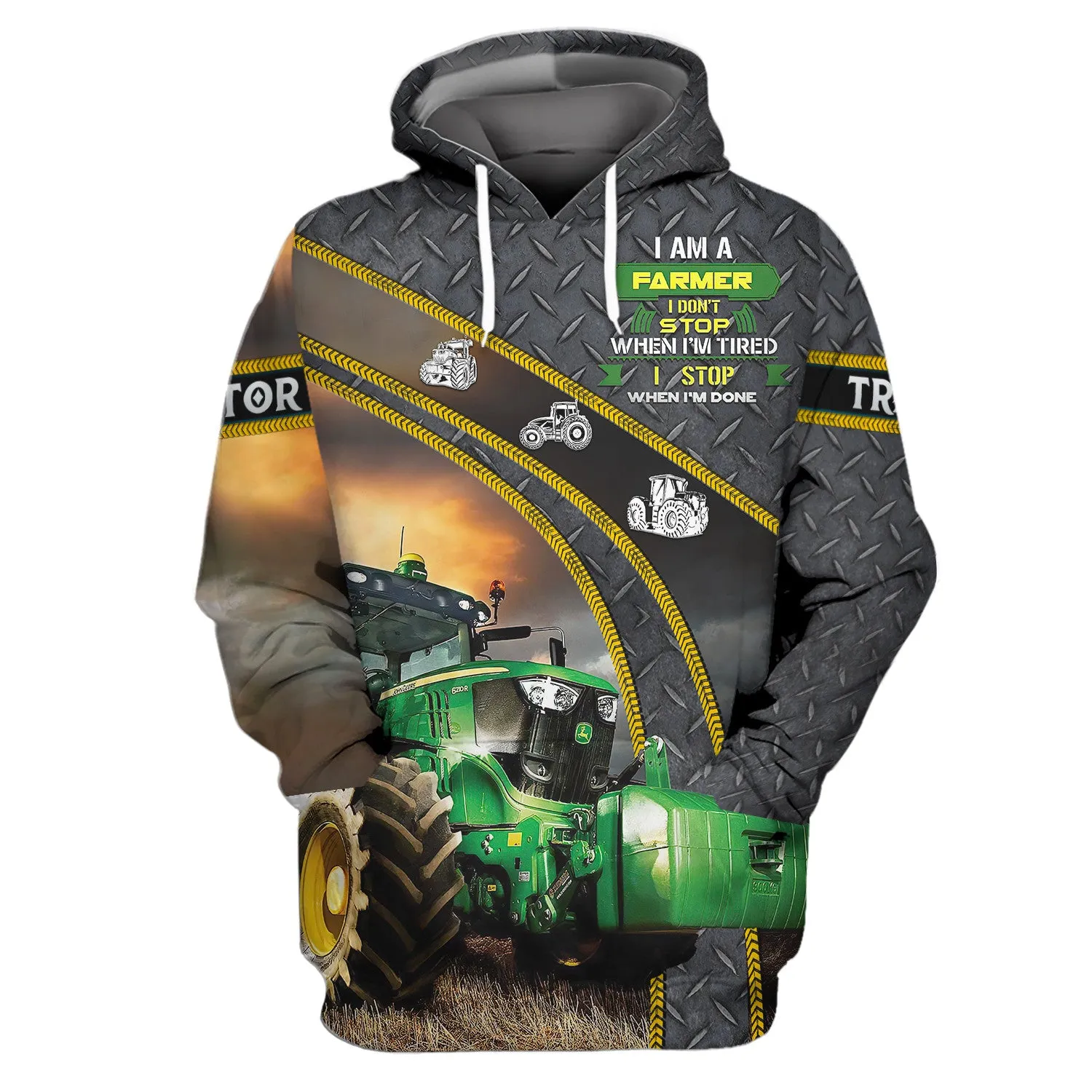 I Am A Farmer I Don’t Stop When I’m Tired I Stop When I’m Done 3D Hoodie, 3D Zipper Hoodie,...