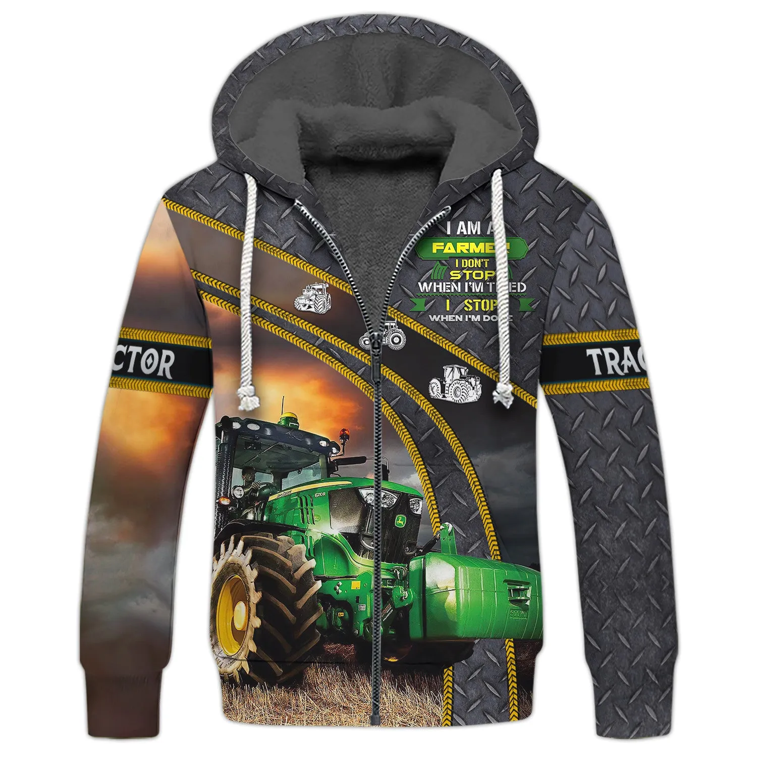 I Am A Farmer I Don’t Stop When I’m Tired I Stop When I’m Done 3D Hoodie, 3D Zipper Hoodie,...