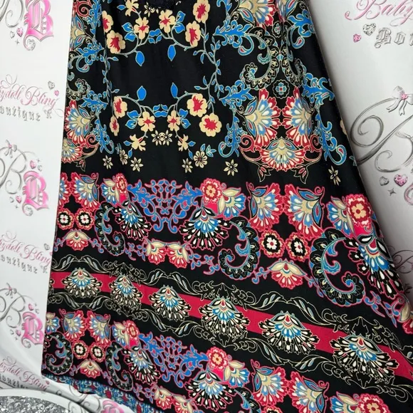 In bloom dress paisley lace black red white blue floral boho open back soft luxe