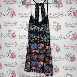 In bloom dress paisley lace black red white blue floral boho open back soft luxe