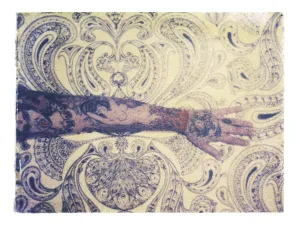 Ink spilled onto paisley