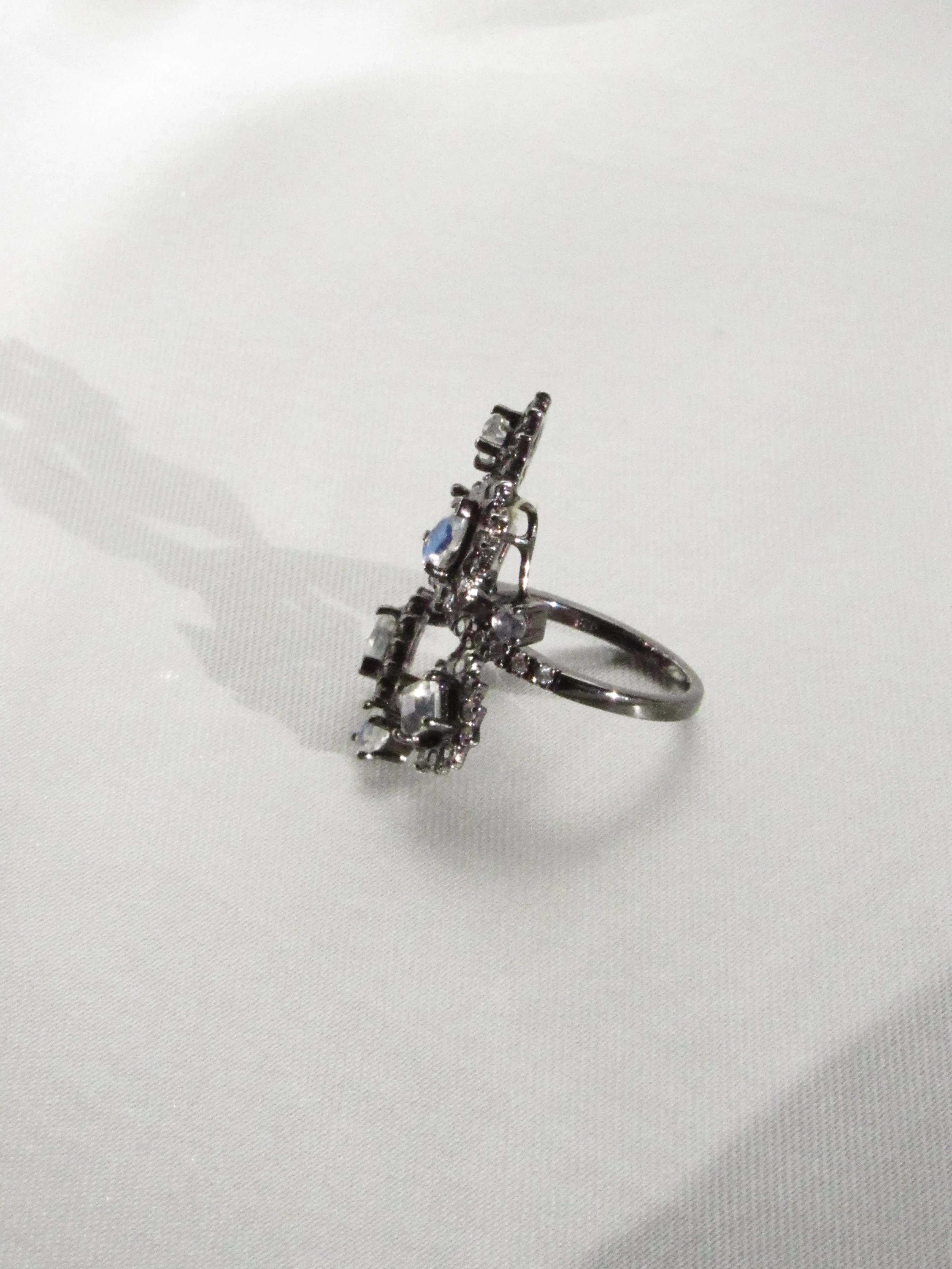 Iridescent Blue Moonstone Cocktail Ring