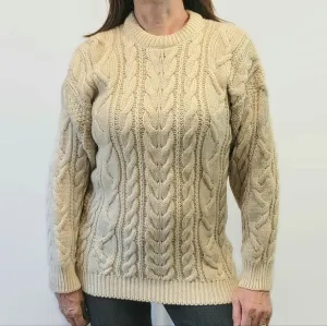 Irish Wool Ivory Pullover Fishermen's Sweater